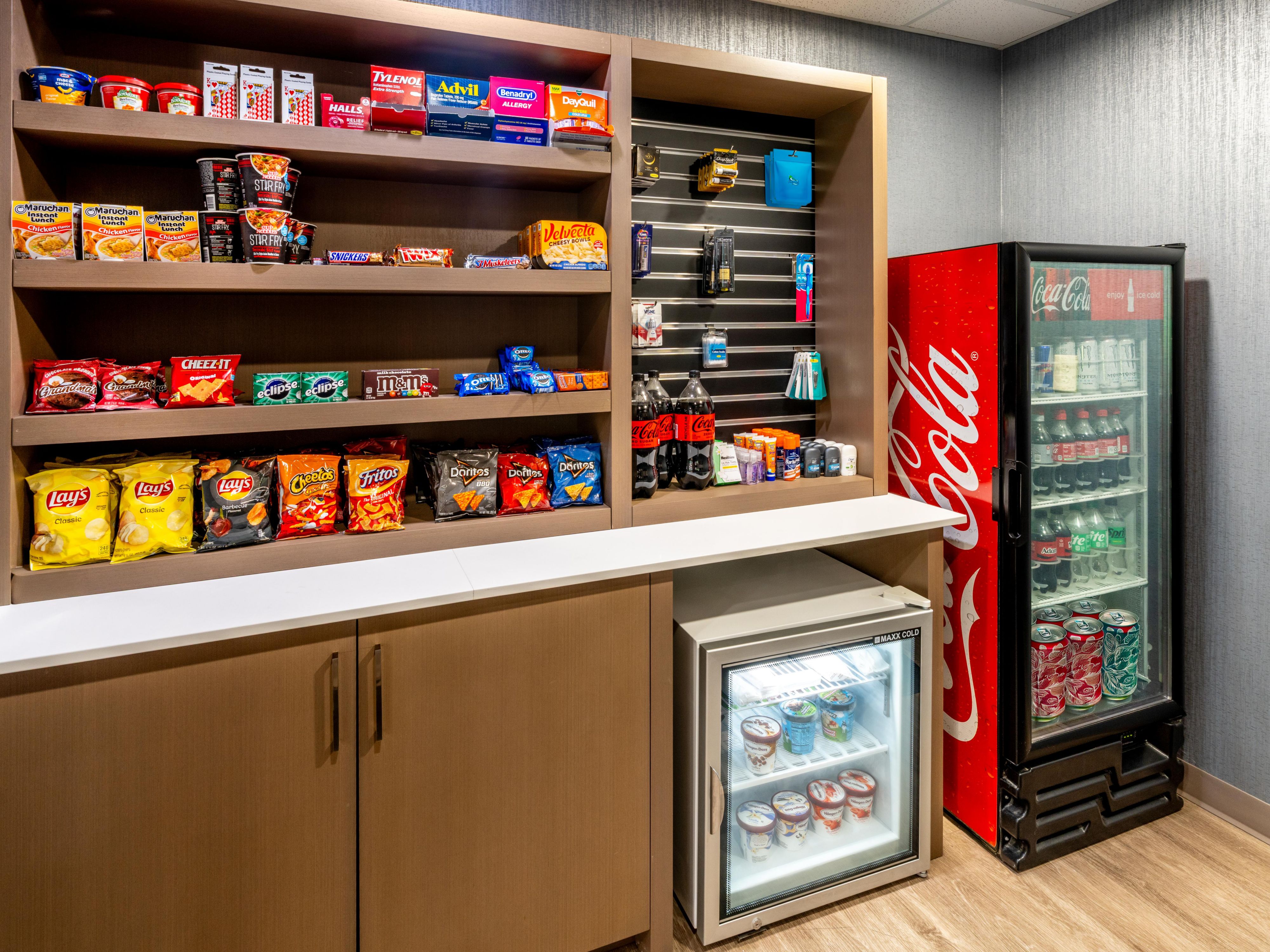 Grab quick snacks and essentials at our sundries shop.