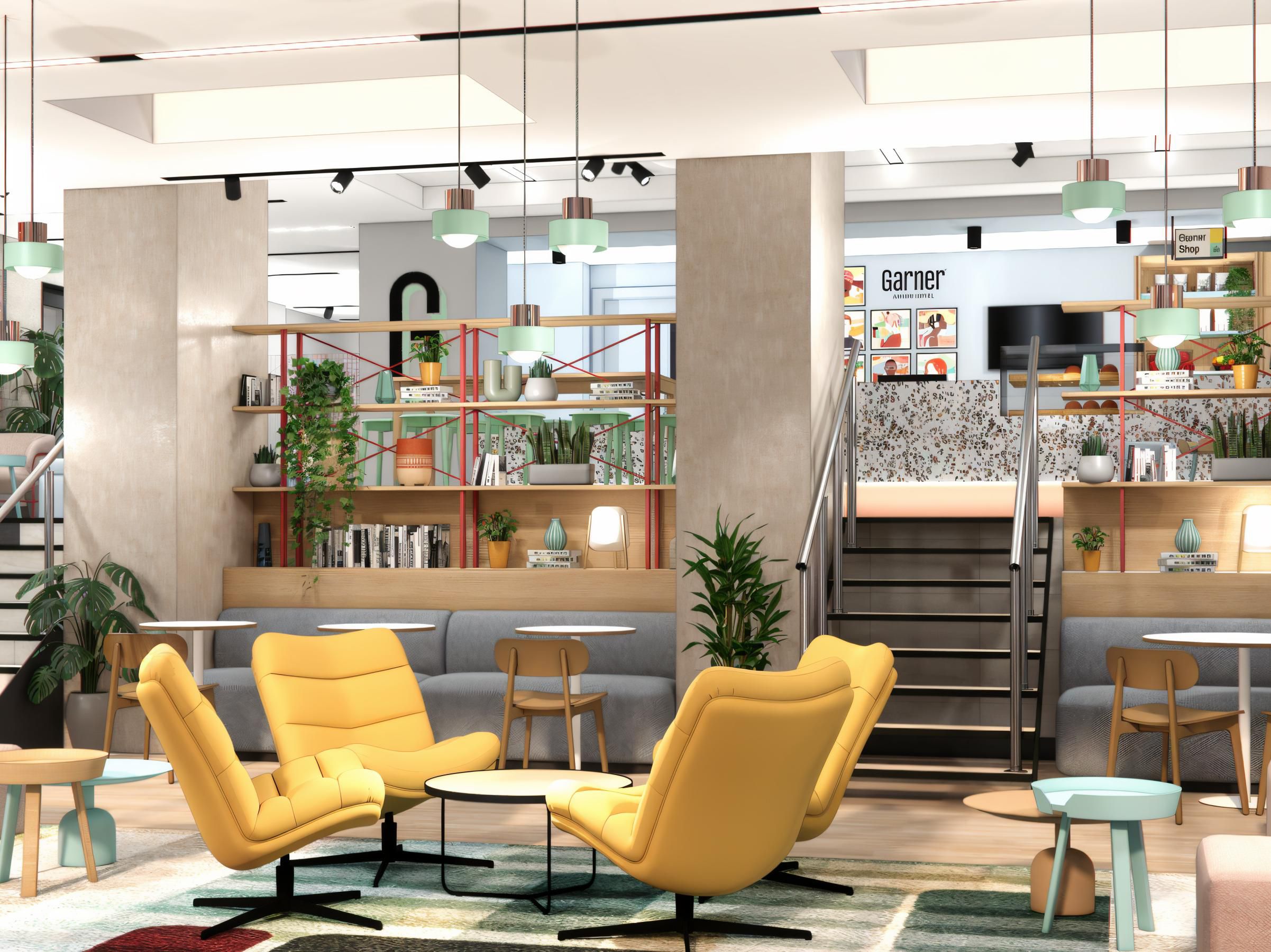 CGI Rendering of the Hotel's Lobby and Lounge Area