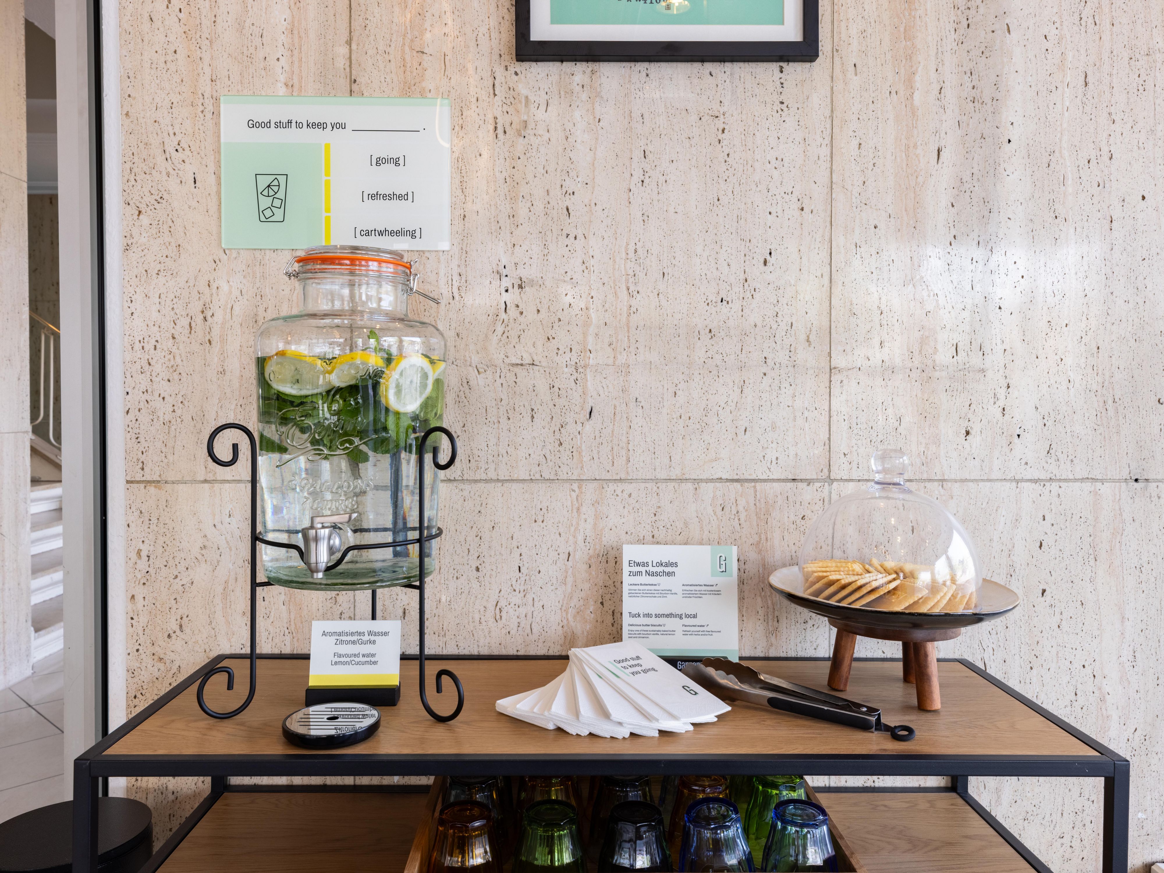 Help yourself to our Garner Refreshing Station in Frankfurt