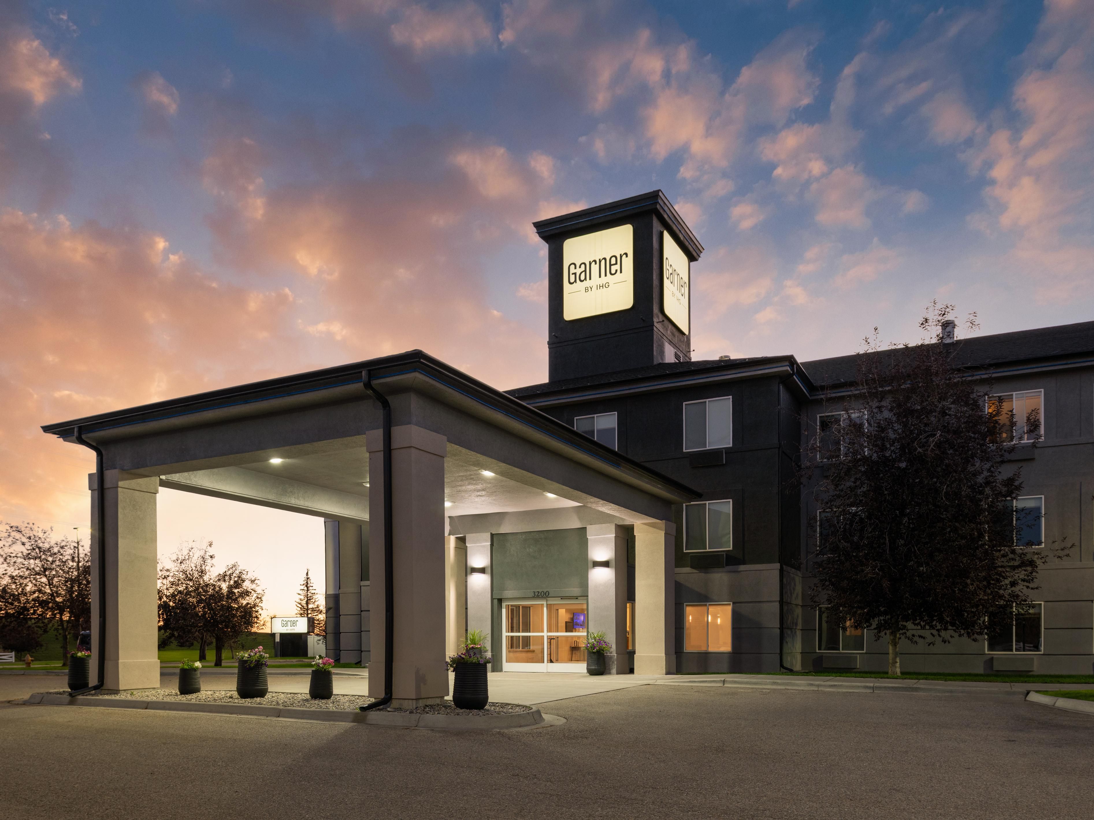 Hotel Entrance at Sunset