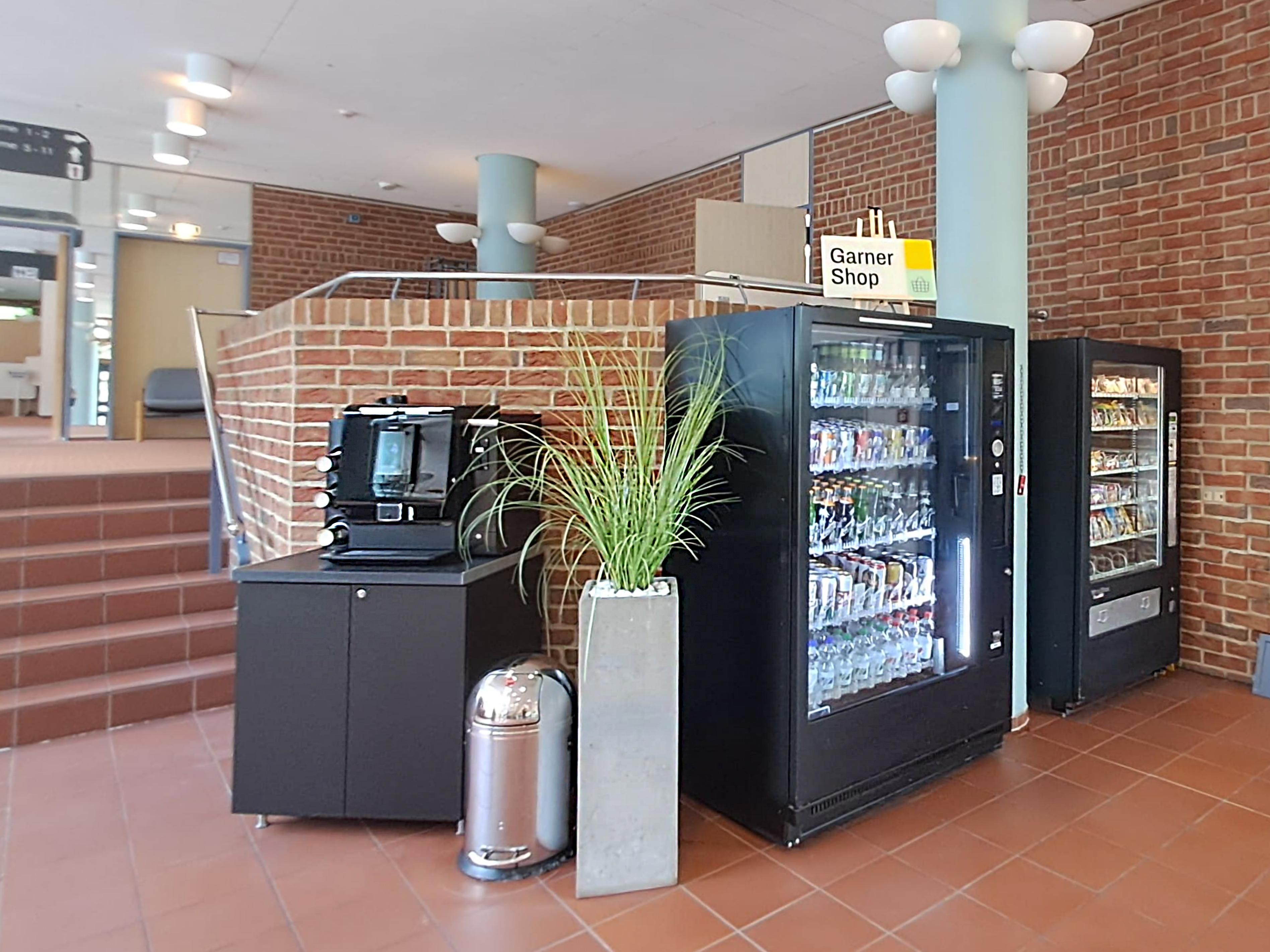 The Garner Shop is open 24/7 with hot/cold drinks and snacks.