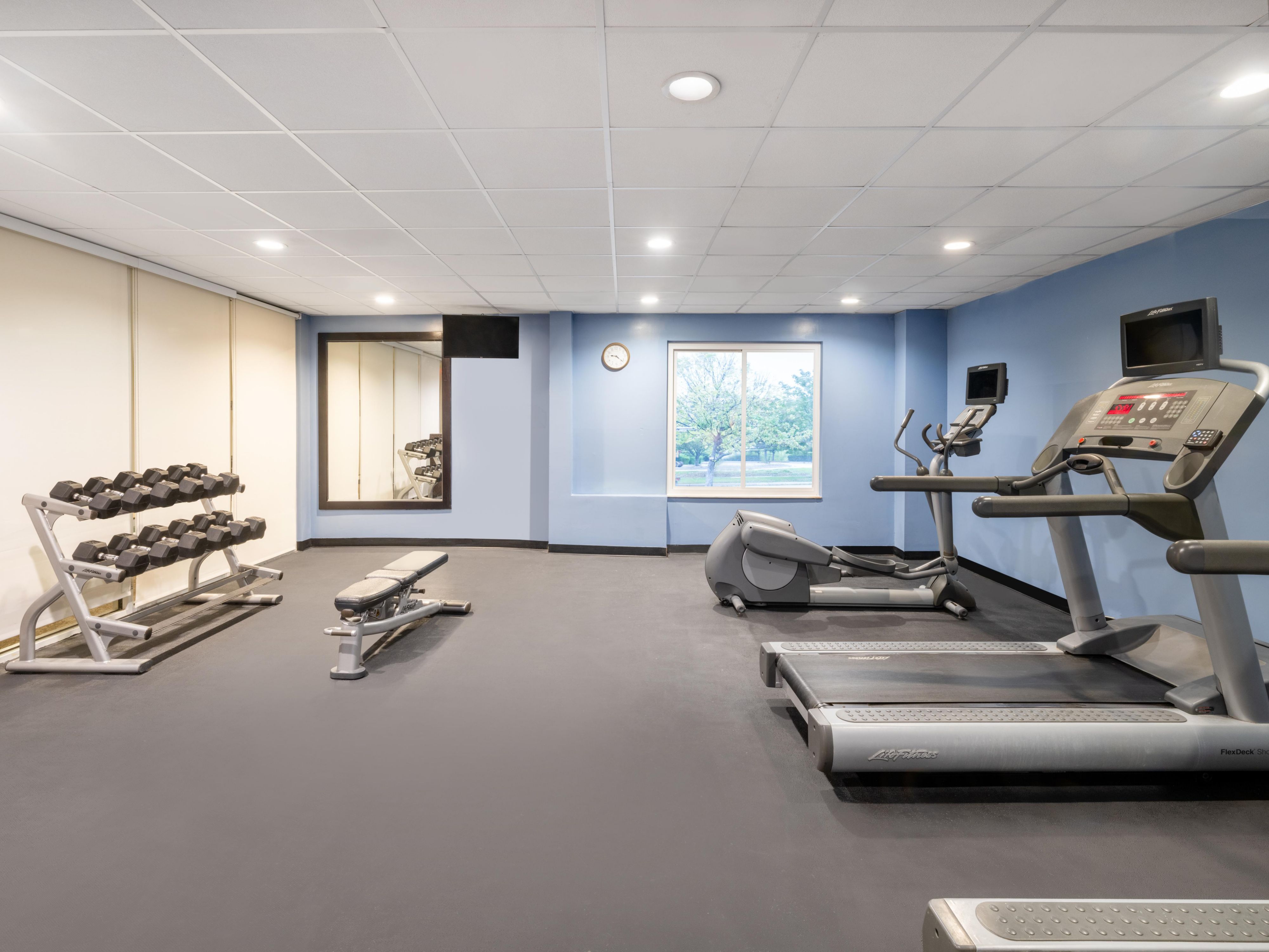 Sneak in a quick workout in our fitness center.
