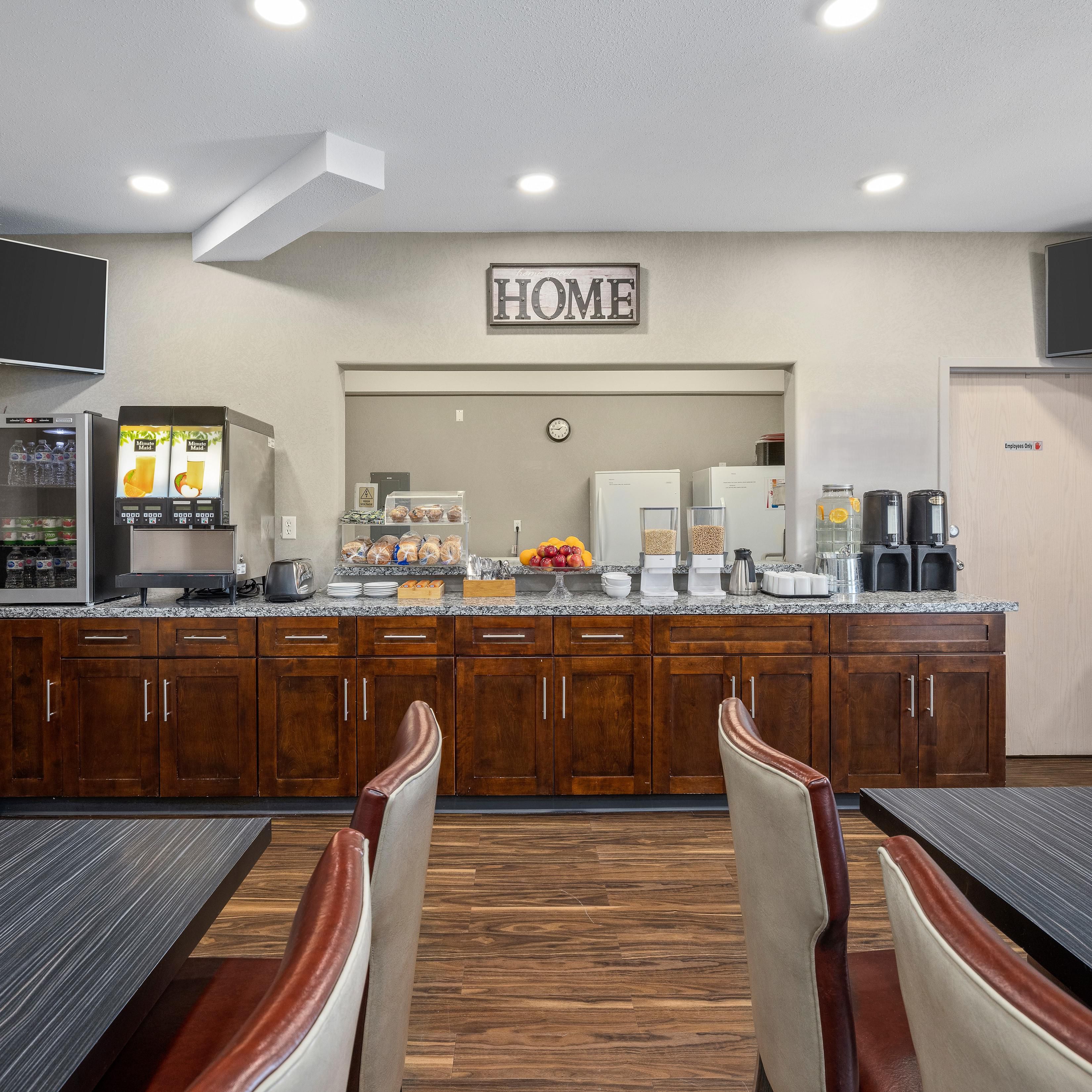 Room for the family at our complimentary hot breakfast buffet. 