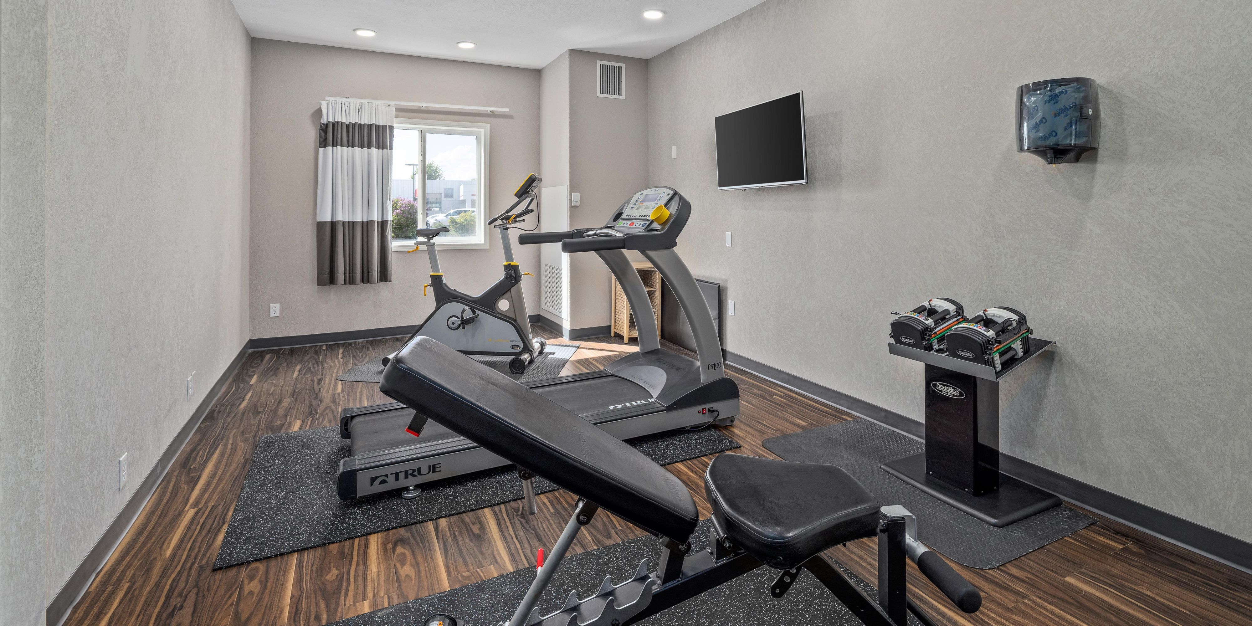 Sneak in a quick workout in our fitness center. 