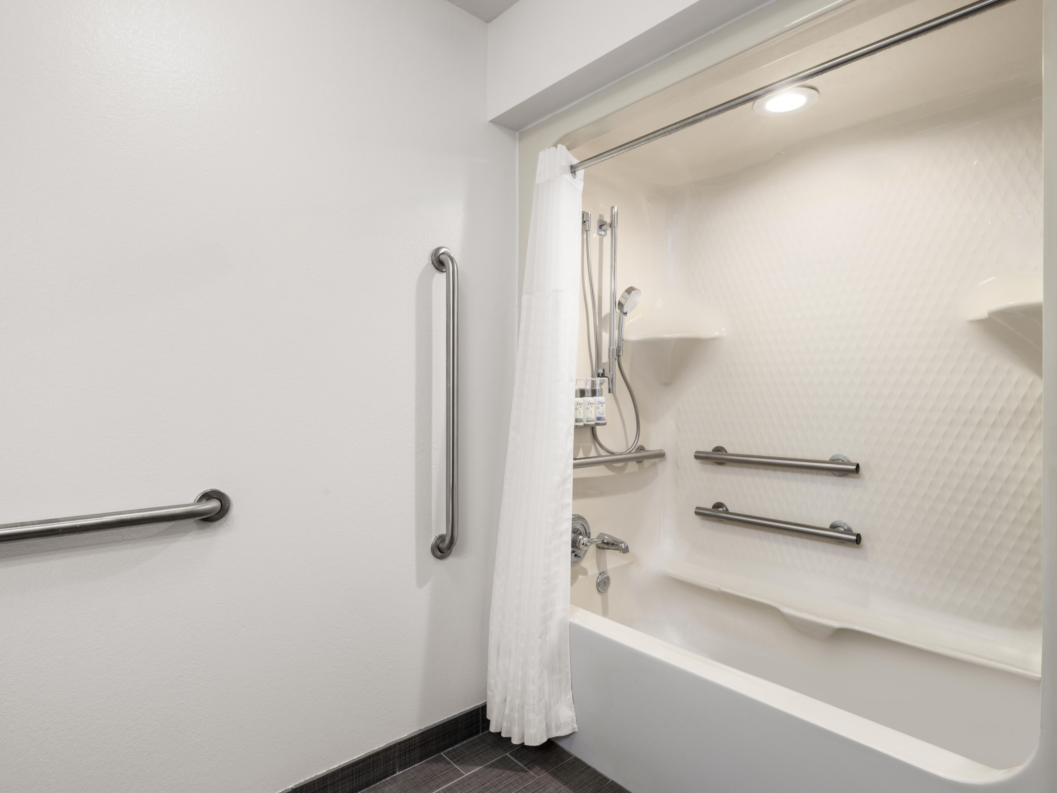 ADA/accessible guest bathroom with a mobility tub.