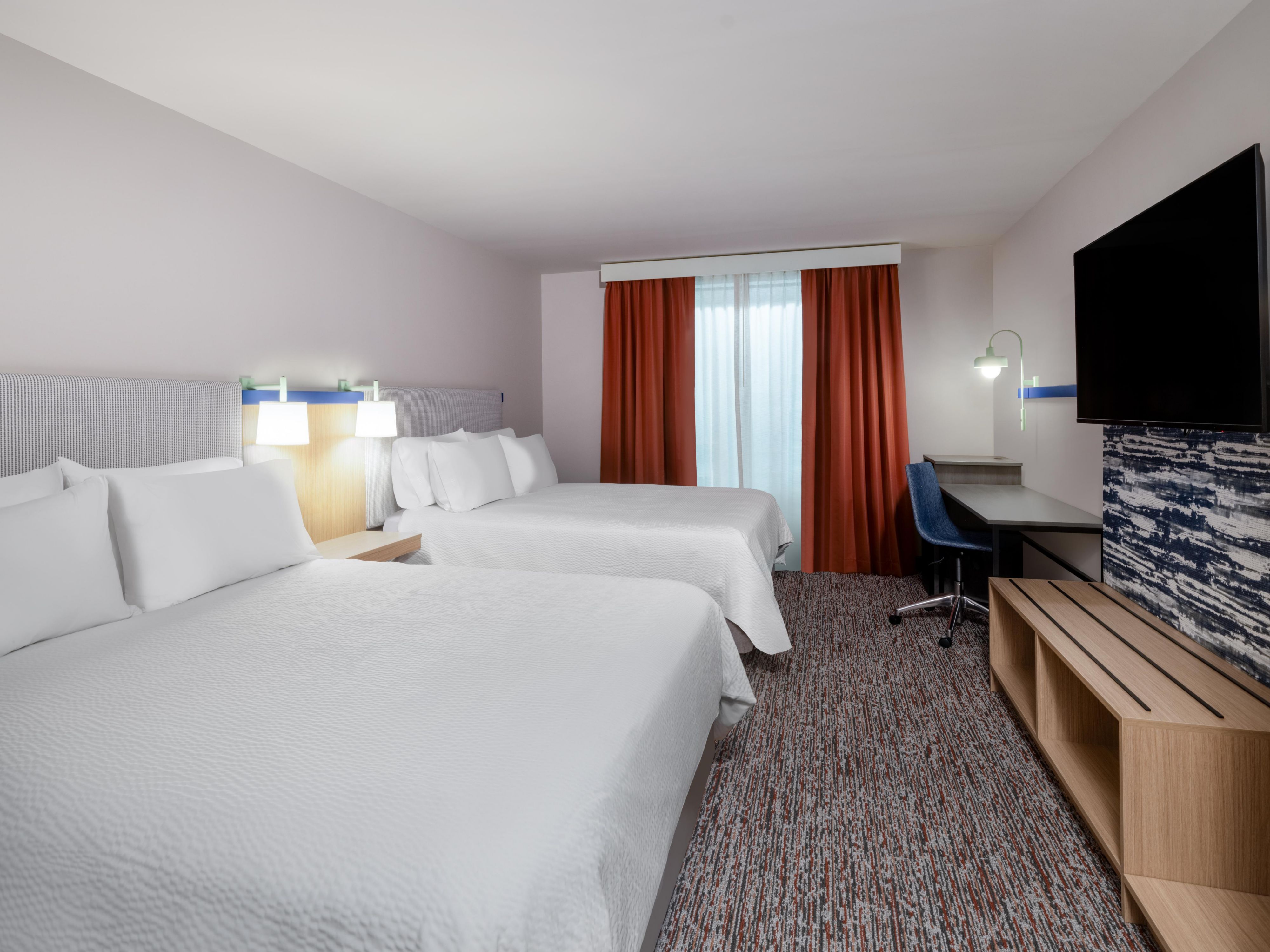 For extra space to stretch out, book our two queens guest room. 