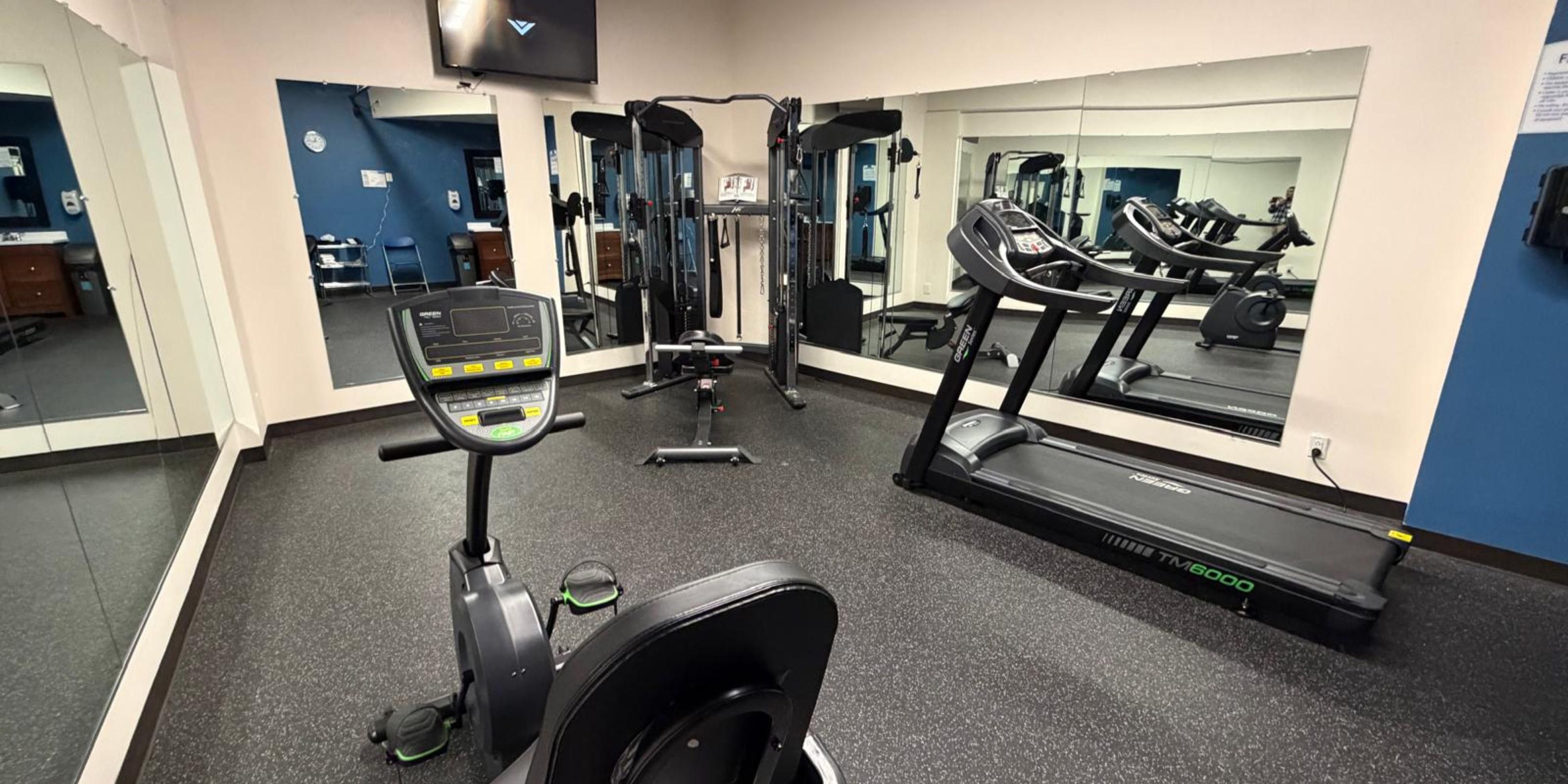 Stay energized in our 24-hour fitness center. 