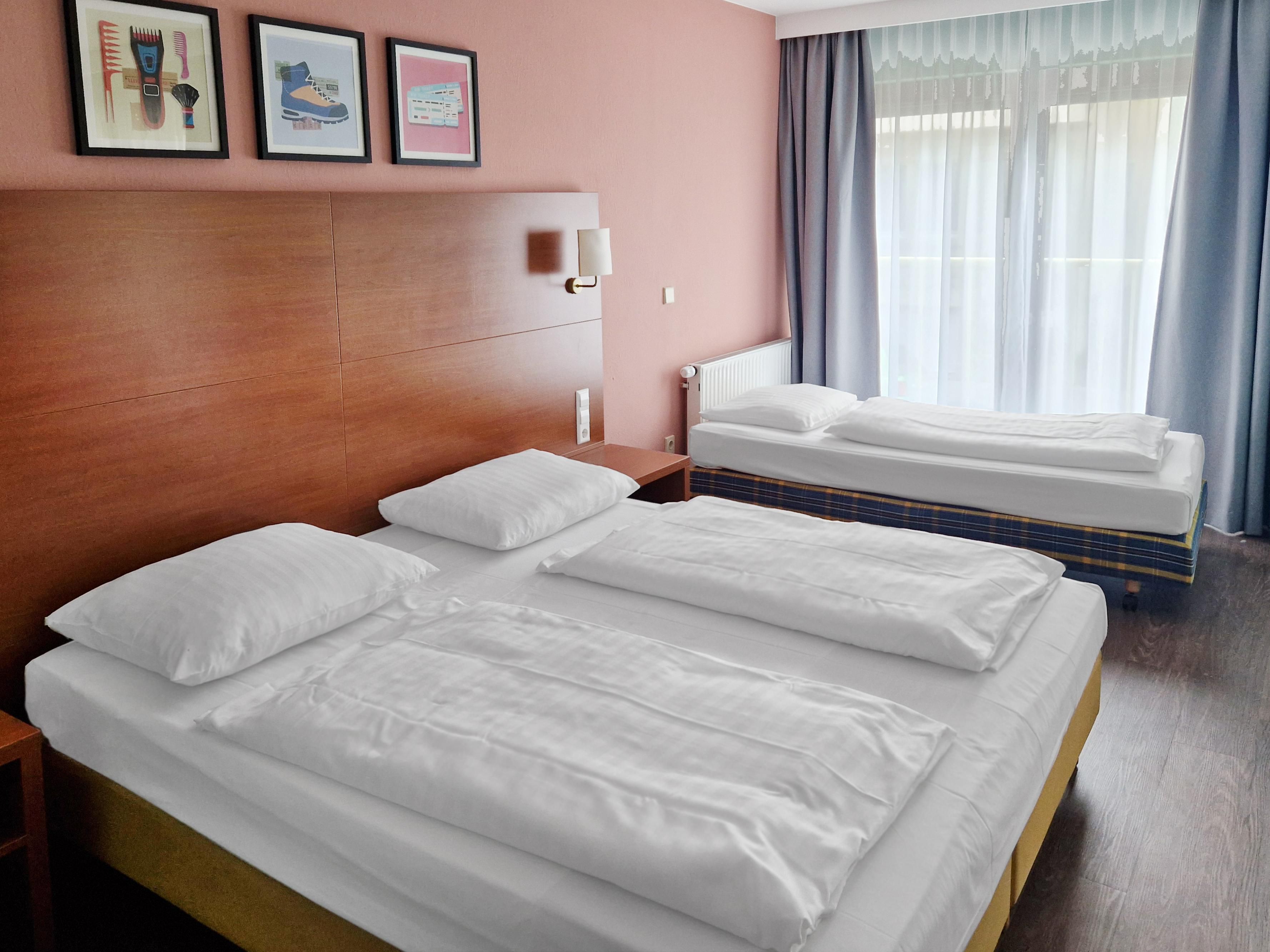 Family-friendly hotel rooms for up to three