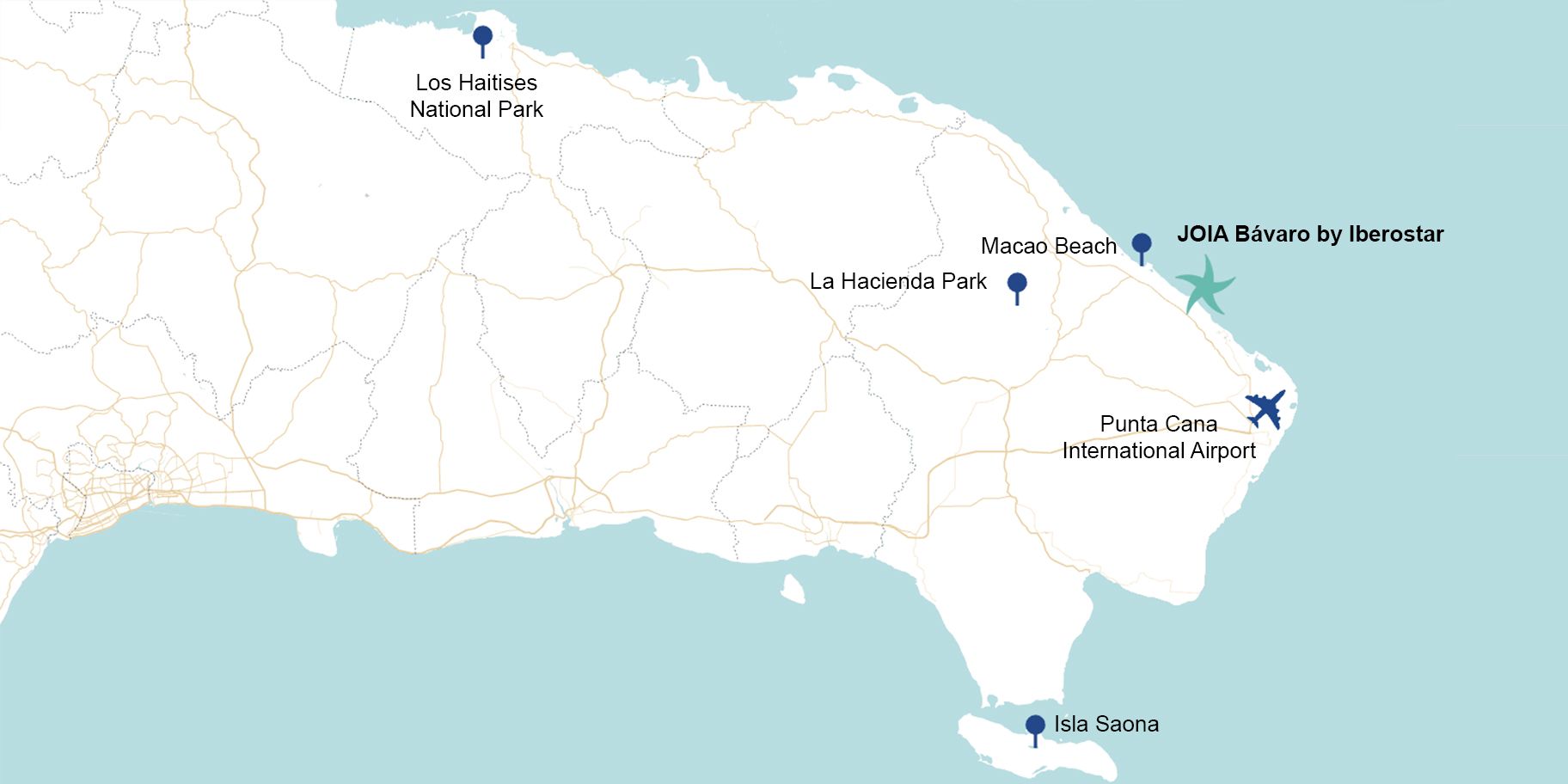 Digital map of hotel location