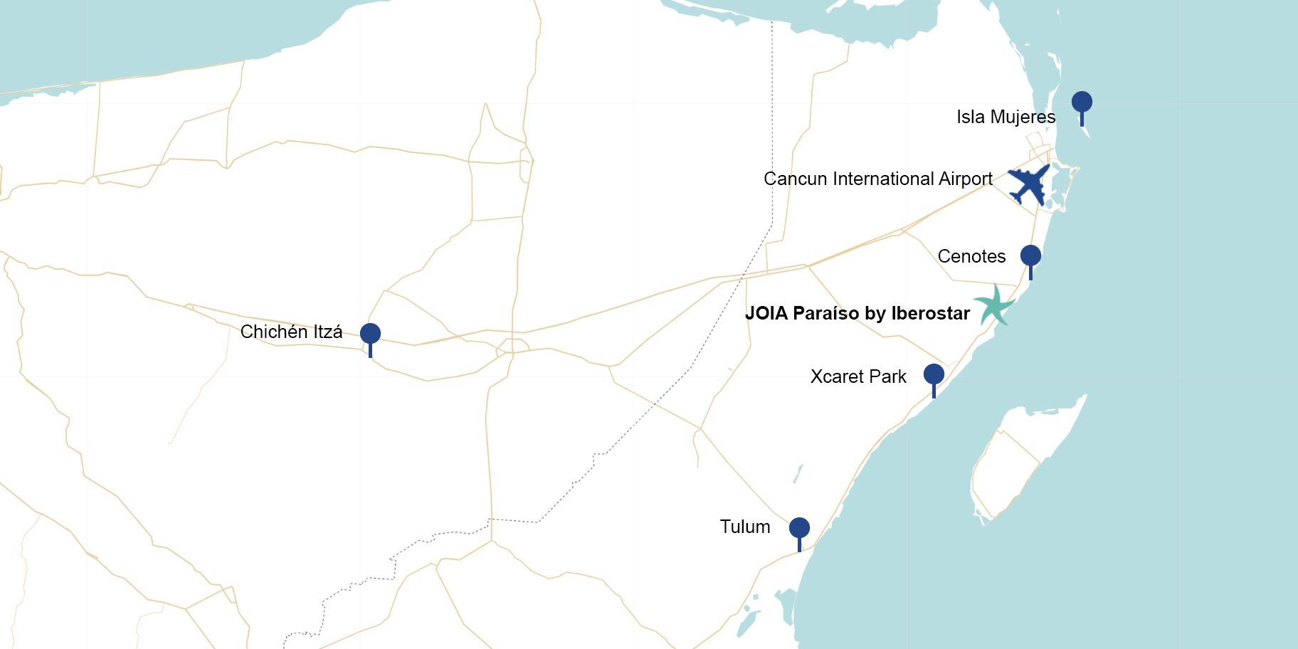 Digital map of hotel location