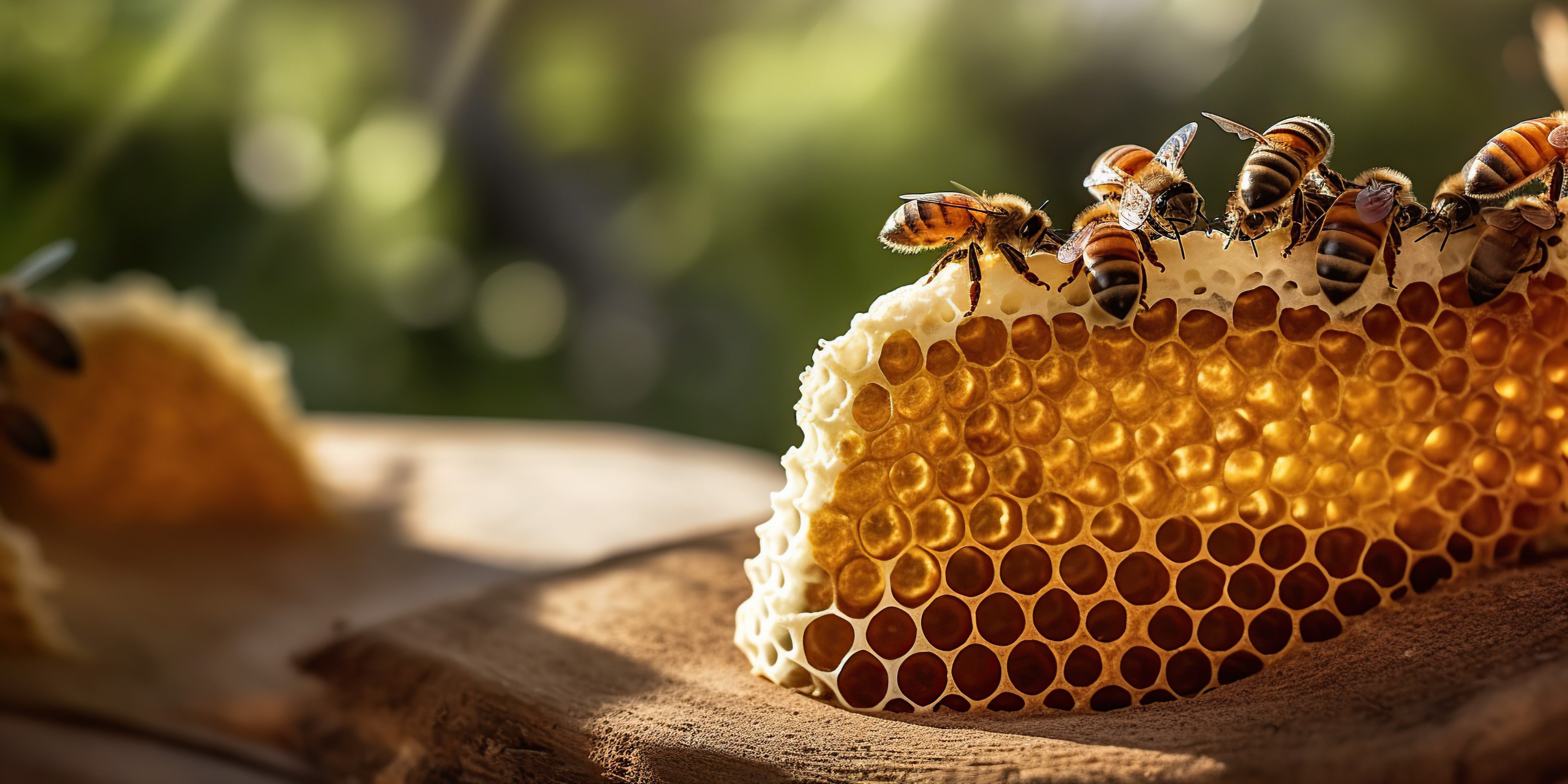 Bees on a honeycomb