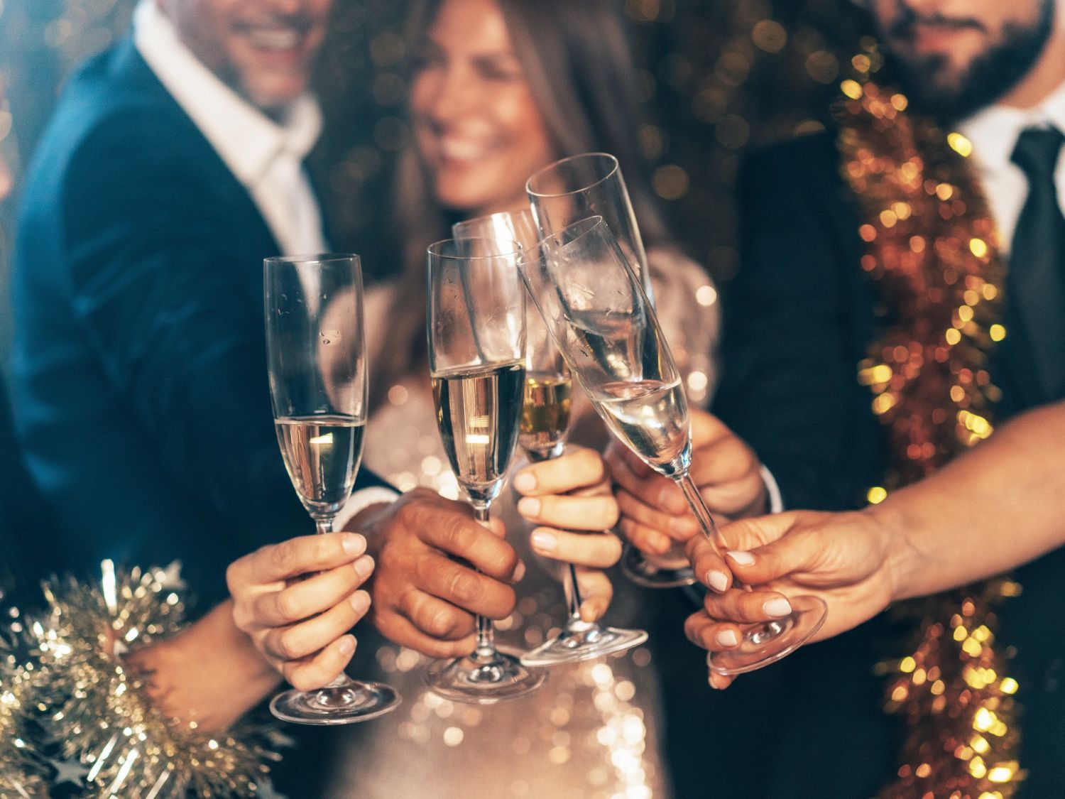 group cheersing fizz