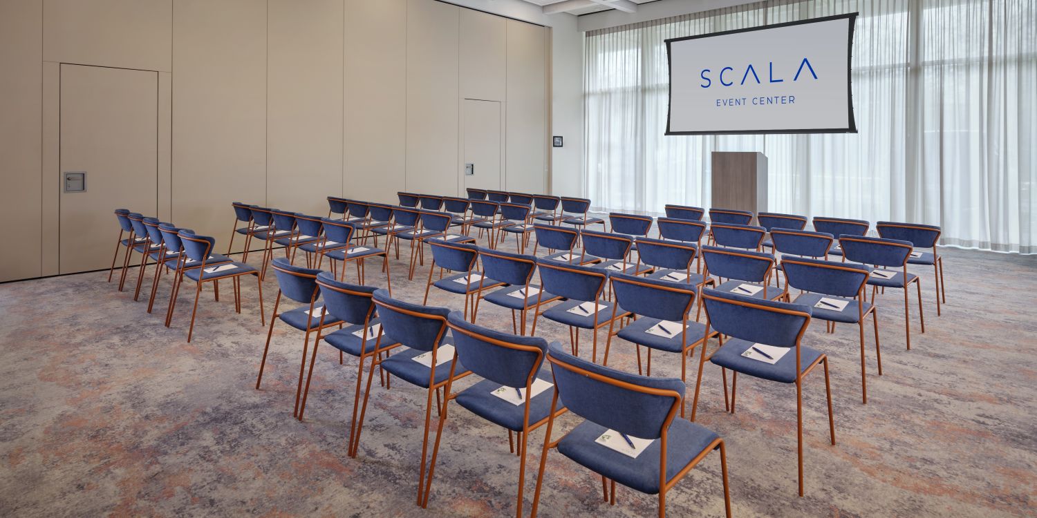 medium sized meeting room with screen