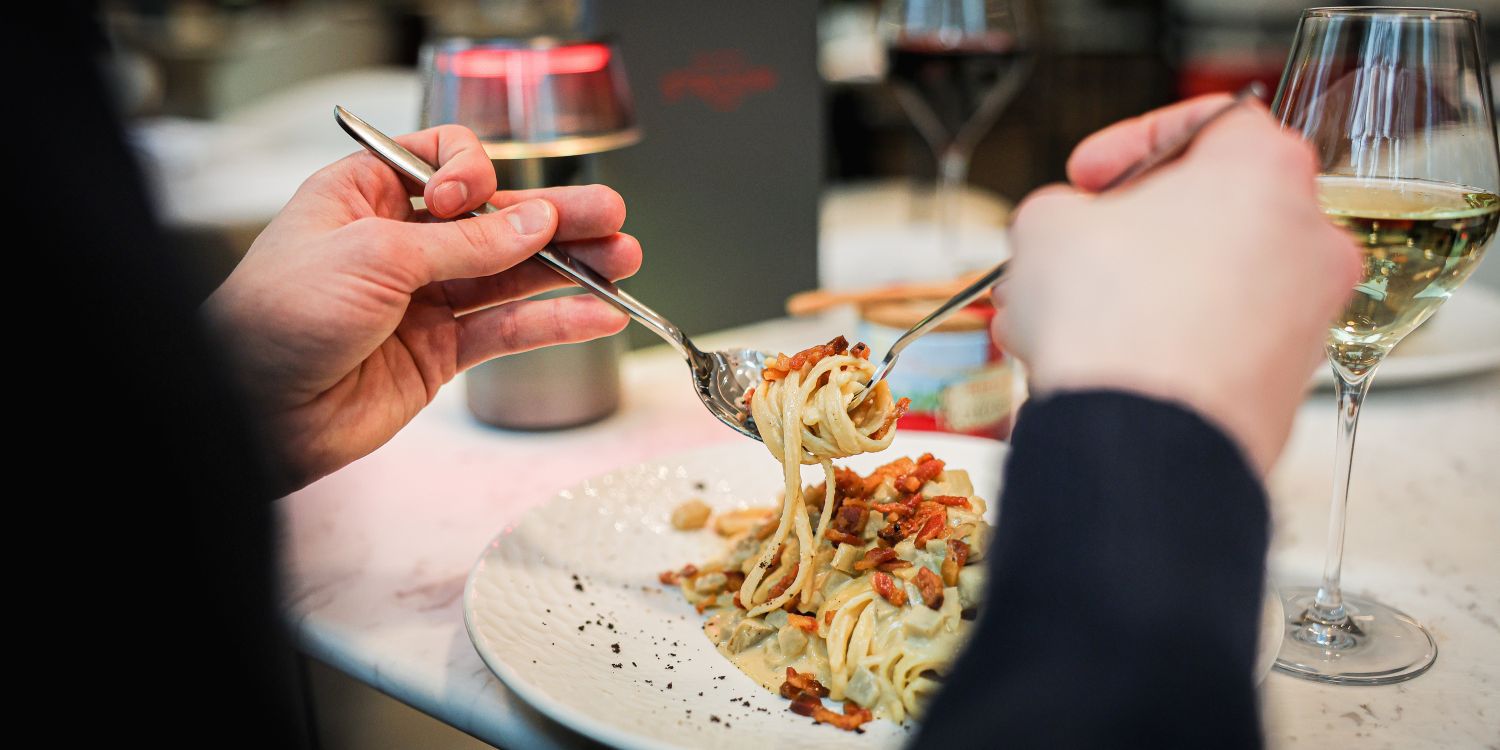 pasta and white wine
