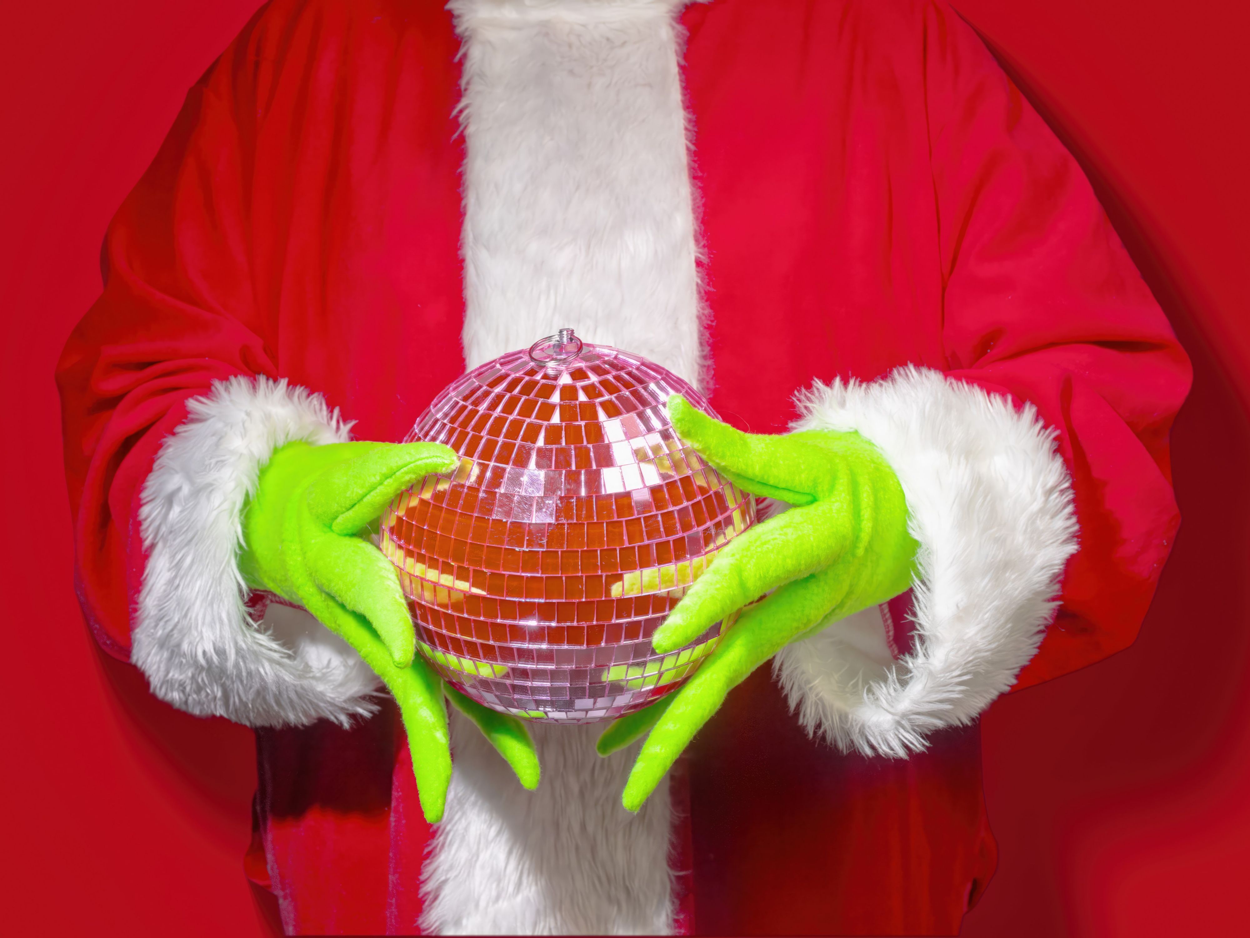 Grinch with a disco ball