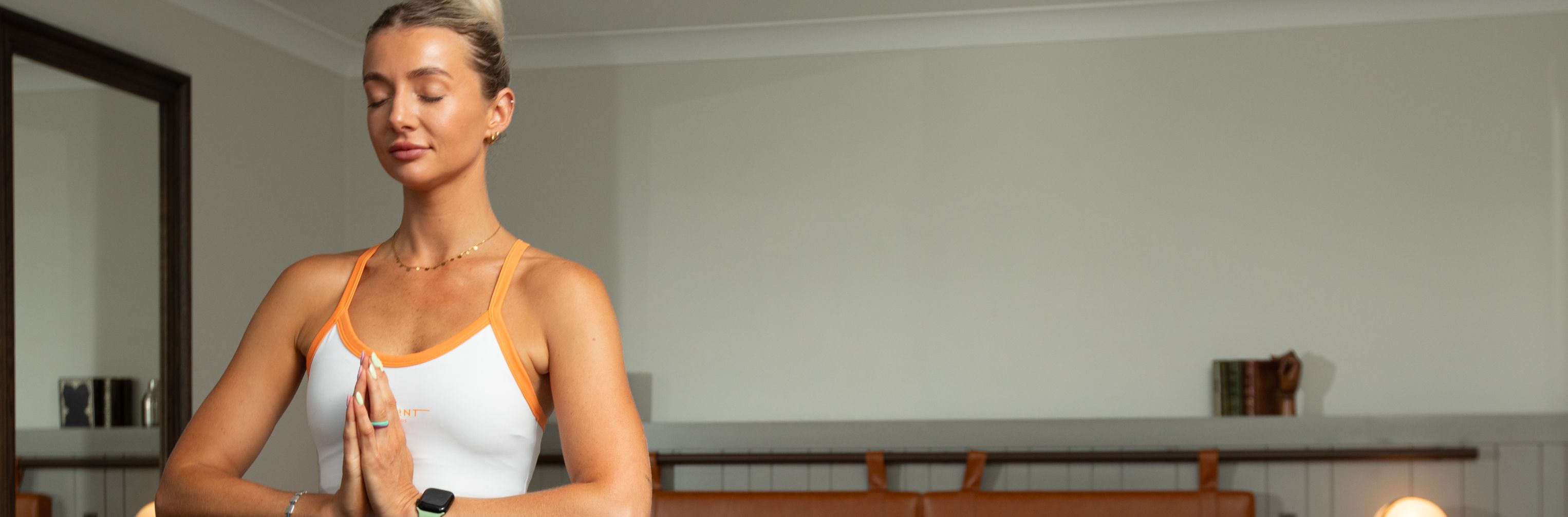 Guest doing yoga in room