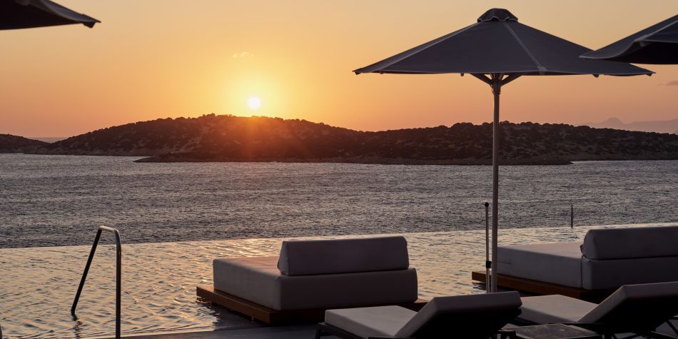 inercontinental crete views at sunset overlooking the cretan sea