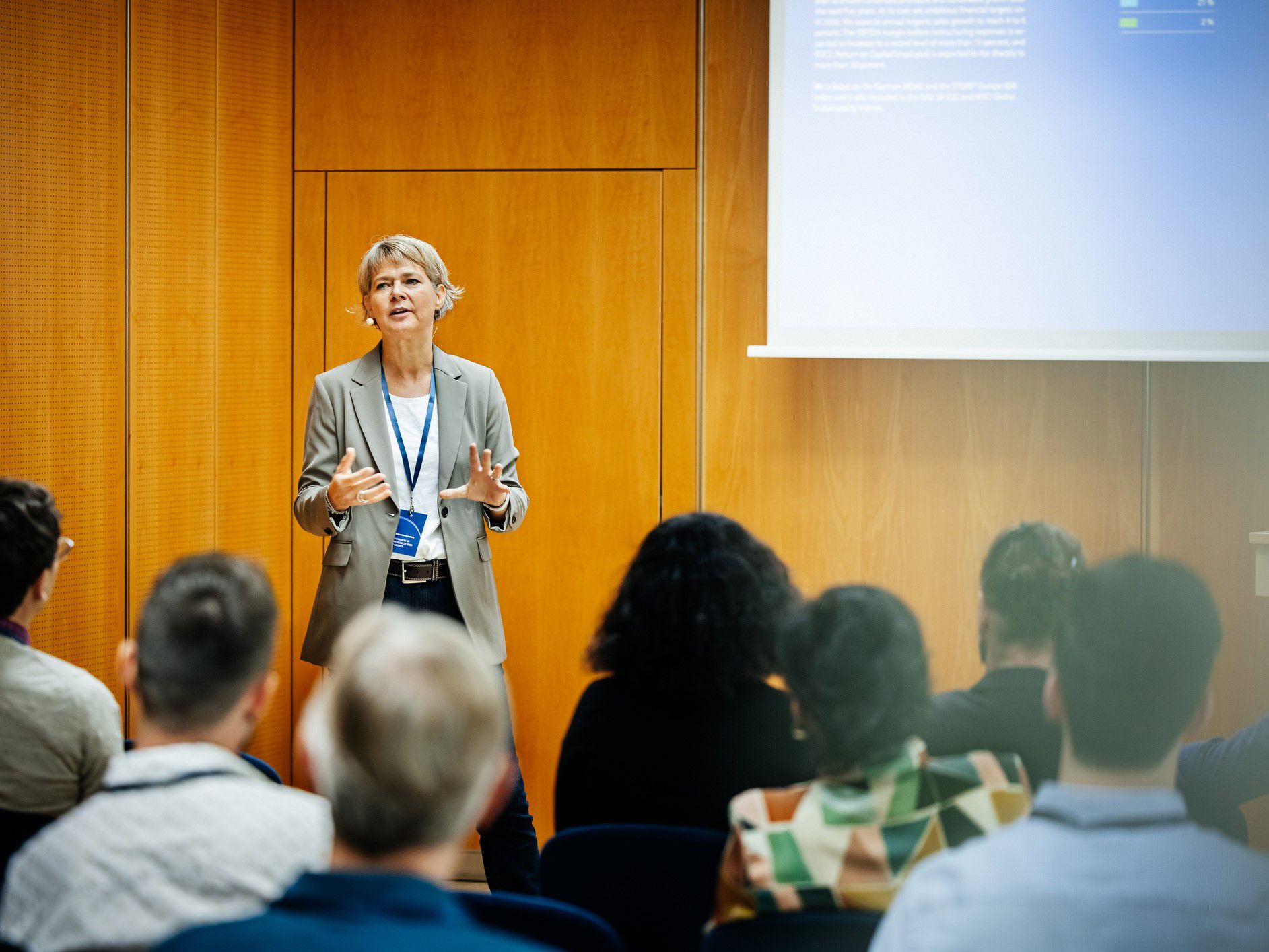 meeting room with presenter