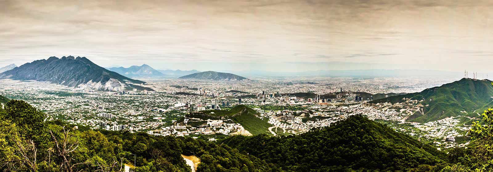 Mountain valley view of Monterrey Mexico