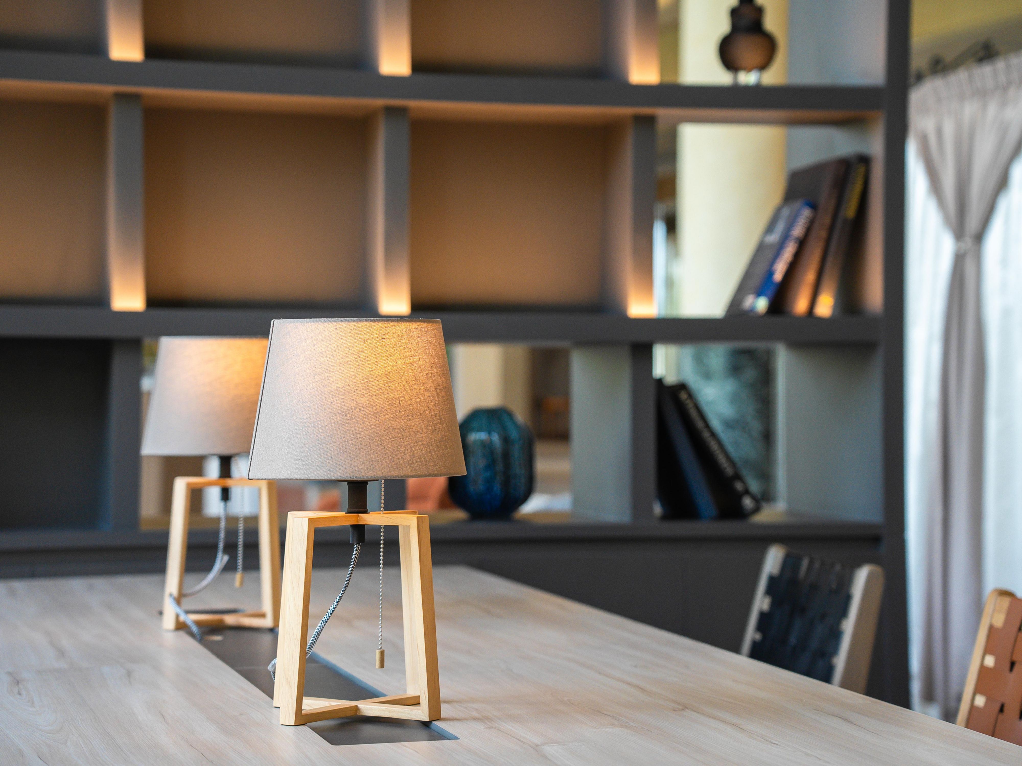 Table seating softly lit by warm, inviting light