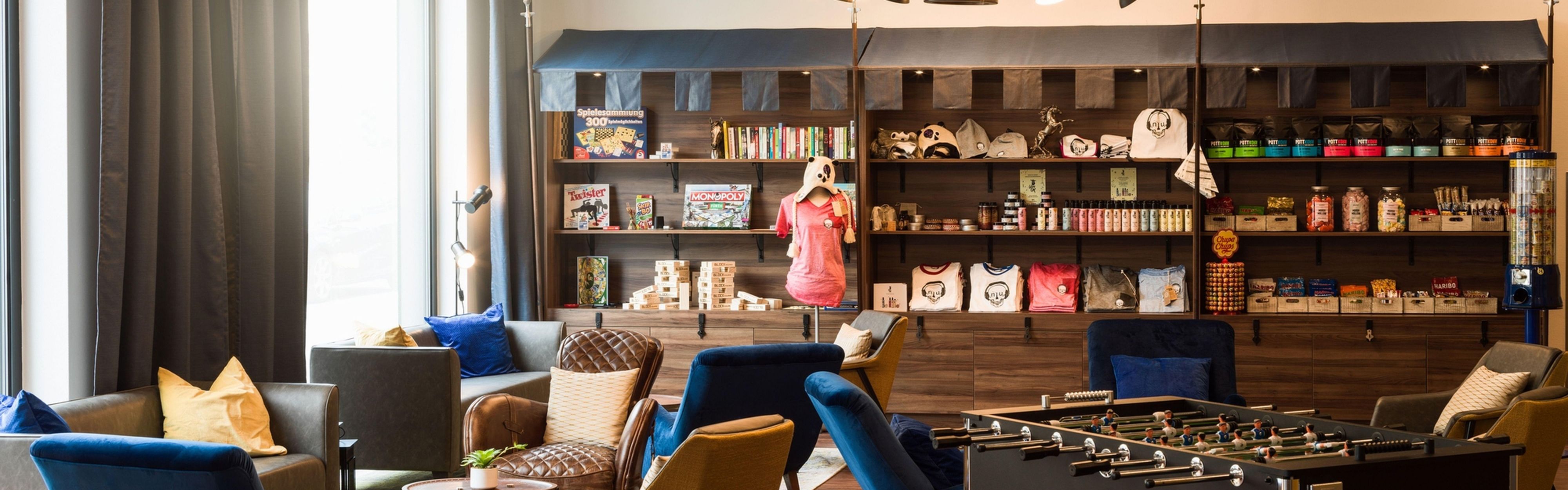 Rustic charm meets modern design in the living lobby.