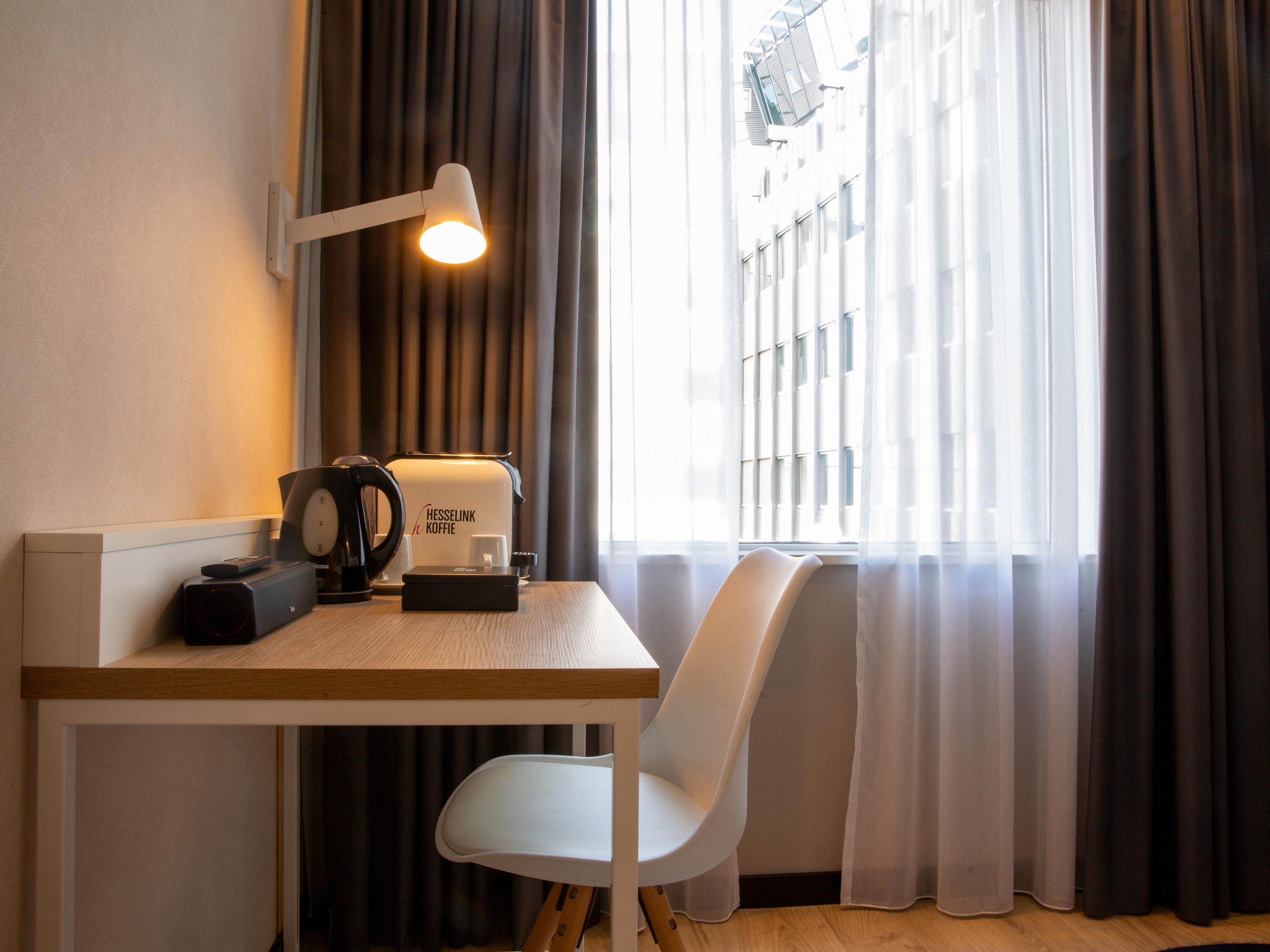 Indulge in extra perks with our Premium Rooms, featuring a kettle, a curated tea selection, and a coffee maker—everything you need for a perfect start to your day. Whether you're relaxing in the morning or winding down in the evening, it's the perfect choice for tea and coffee lovers, including our UK guests!