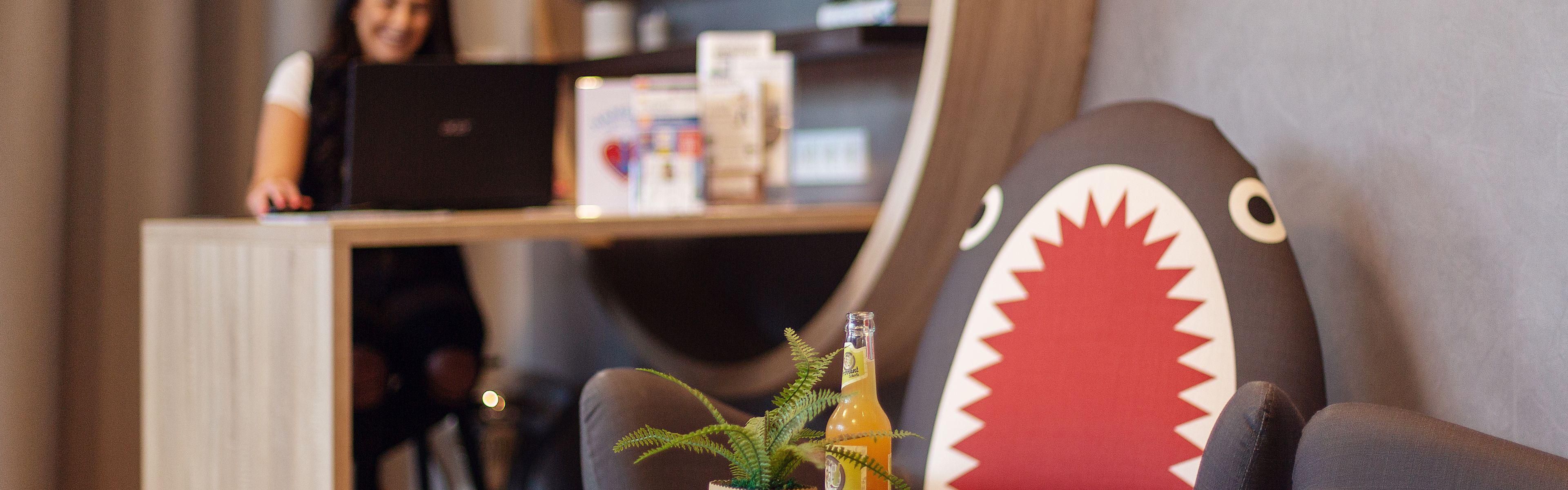 A stylish lobby that combines comfort, culture, and creativity.
