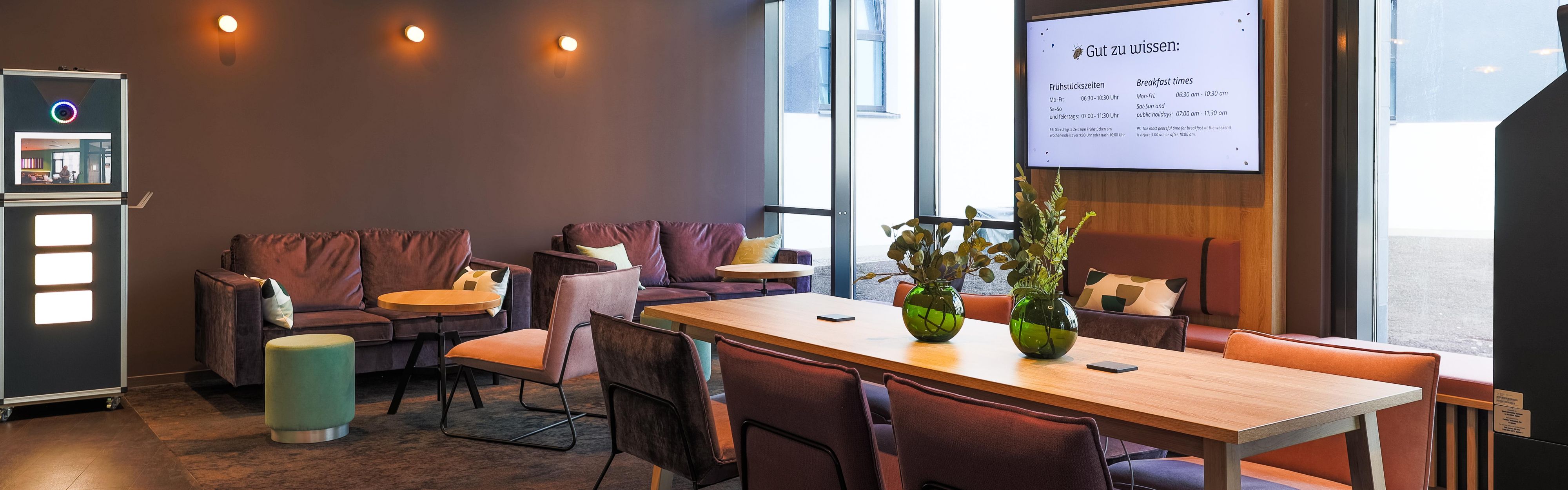Welcome to our modern lobby - relax and feel good