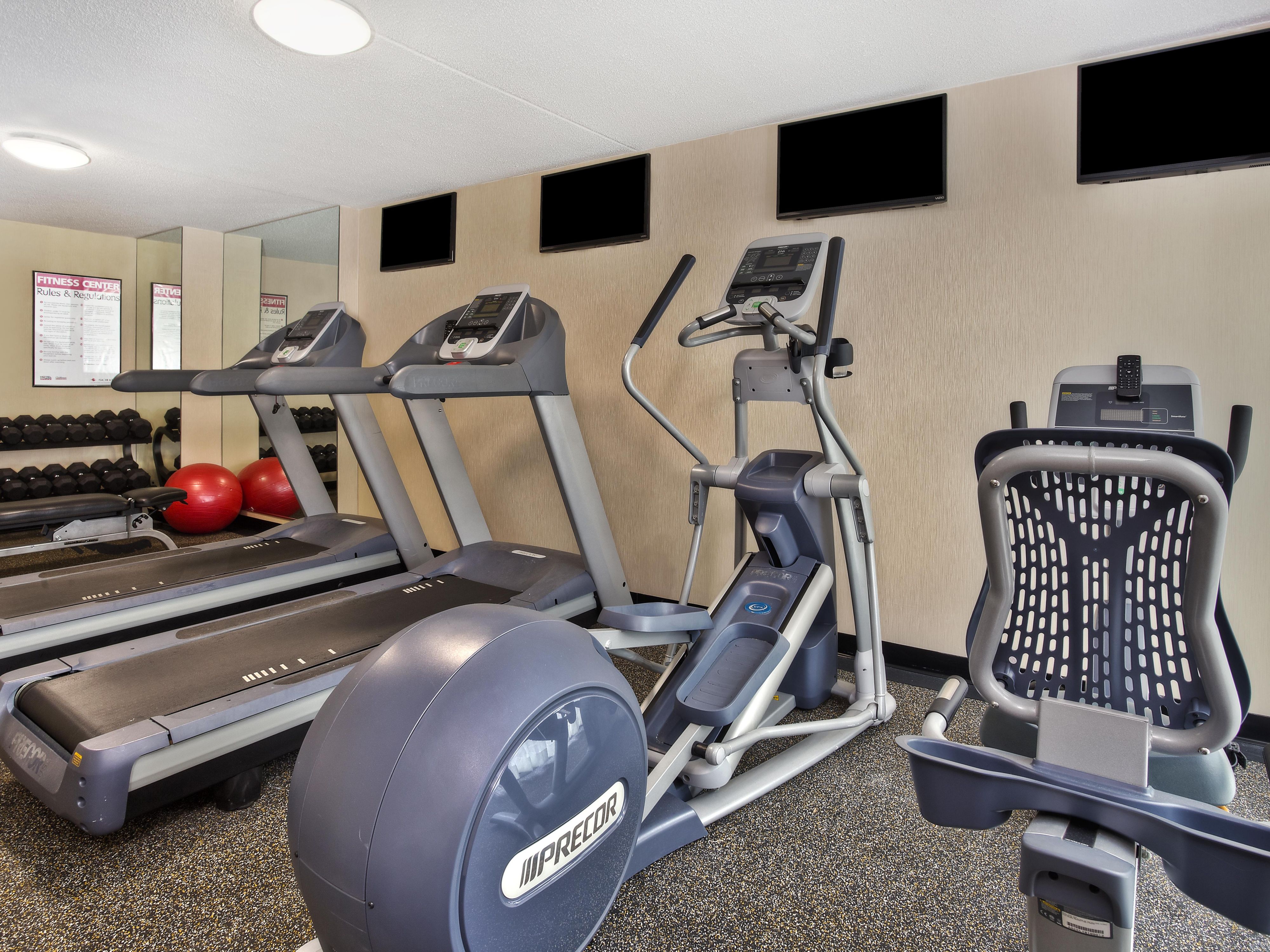 Our gym is cool and all, but for our guests who require a more robust workout experience, head over to Planet Fitness where our guests have complimentary access. 