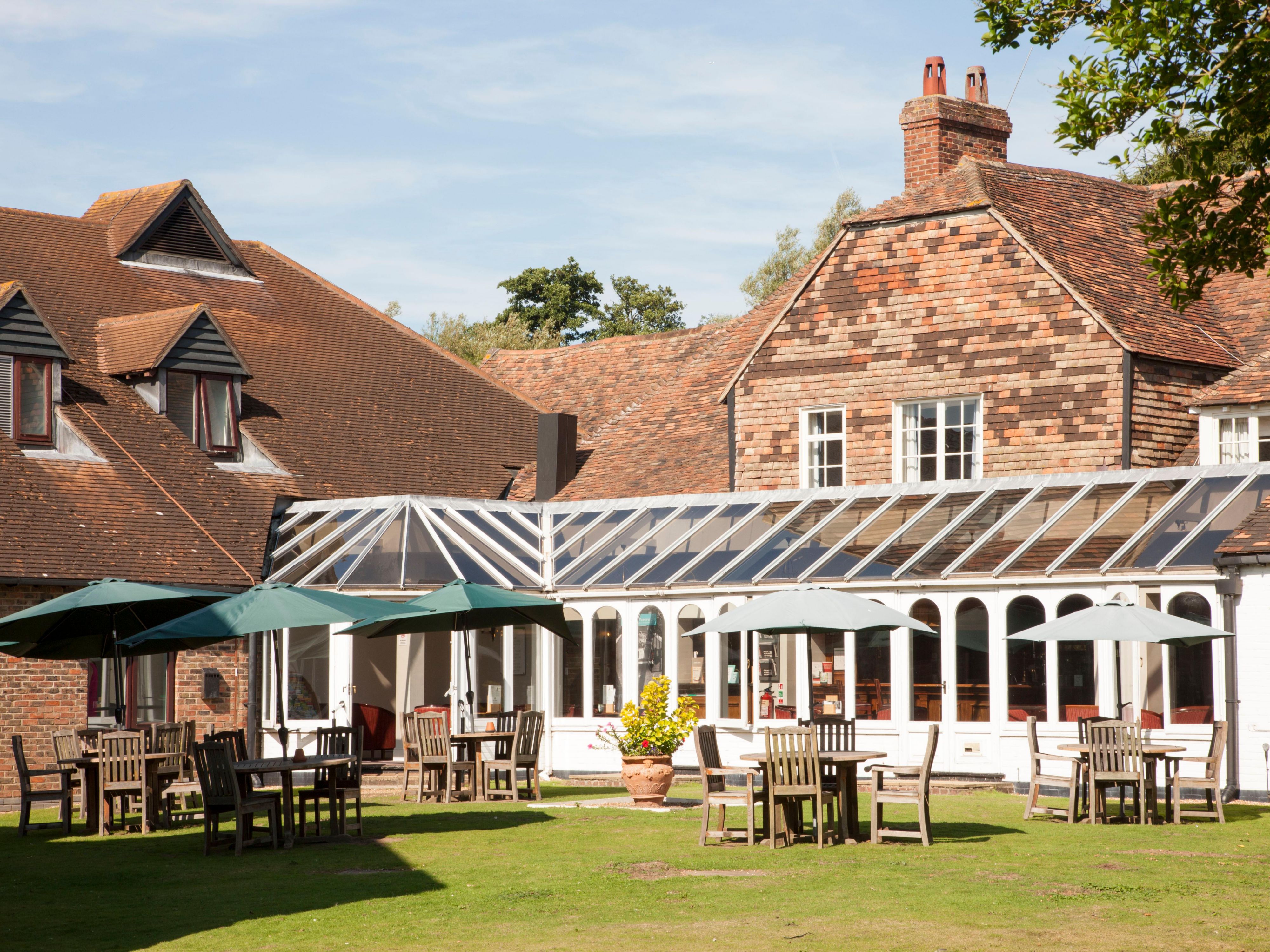 Enjoy the fresh air and scrumptious food in our garden.