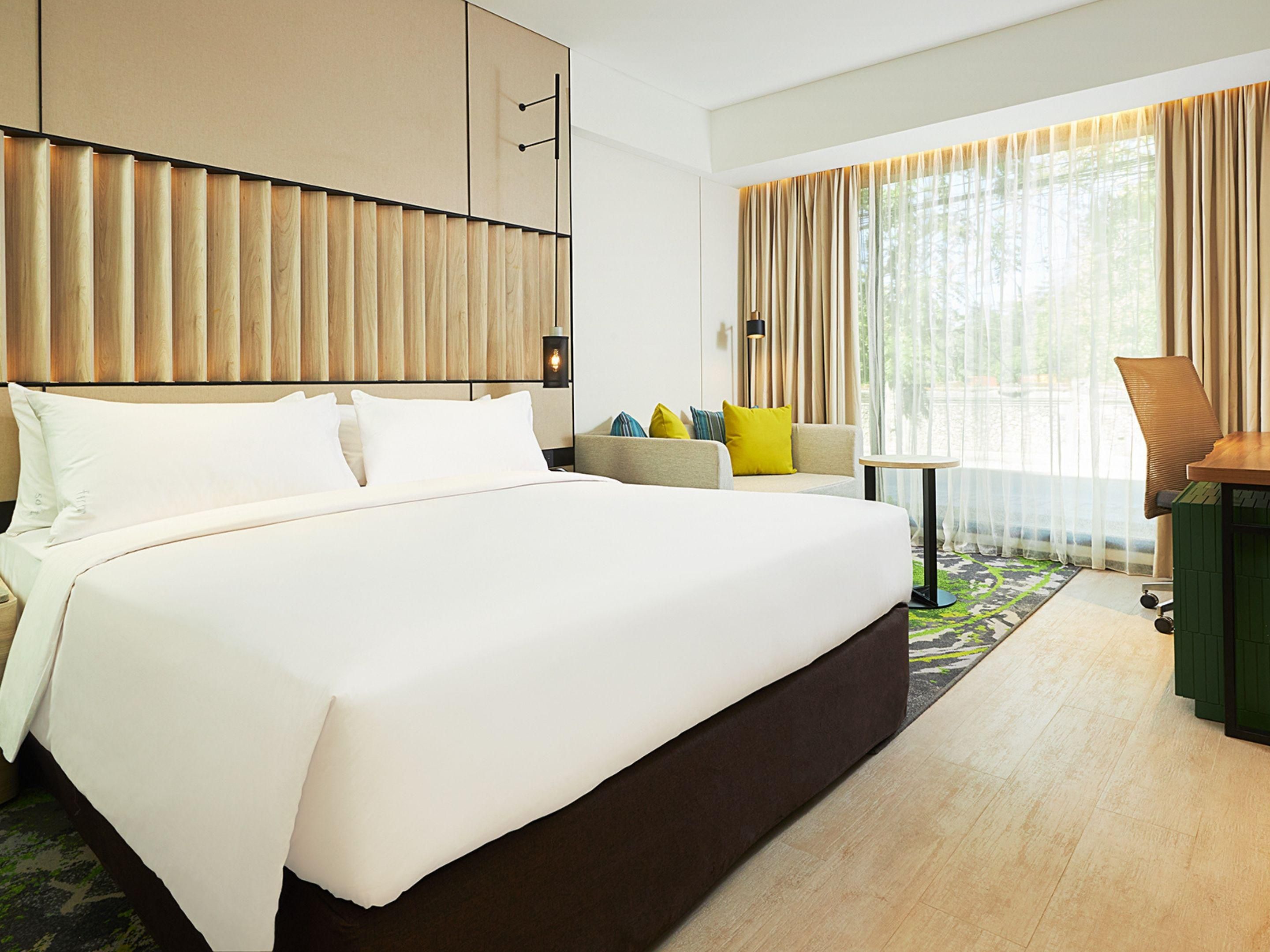 Your family holiday just got upgraded in our popular Premium Room. Start your dream journey to Bali’s most-loved beach town from the comfort of your stylish, 52sq.m. getaway. Offering a generous space with one king and two single beds, two bathrooms with rain showers, our Premium Room provides plenty of space to host up to 5 persons comfortably.