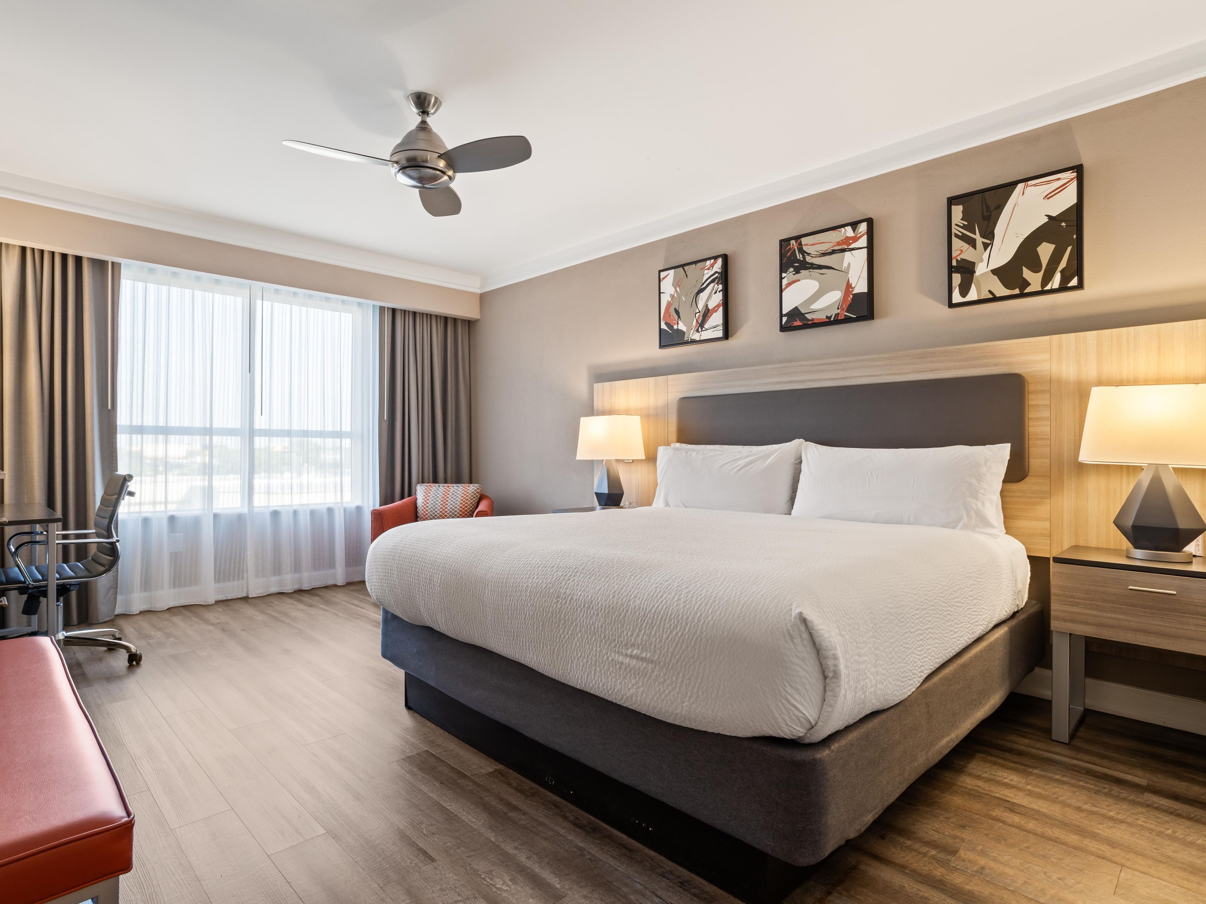 Rollstuhlgerechtes Zimmer mit Kingsize-Bett