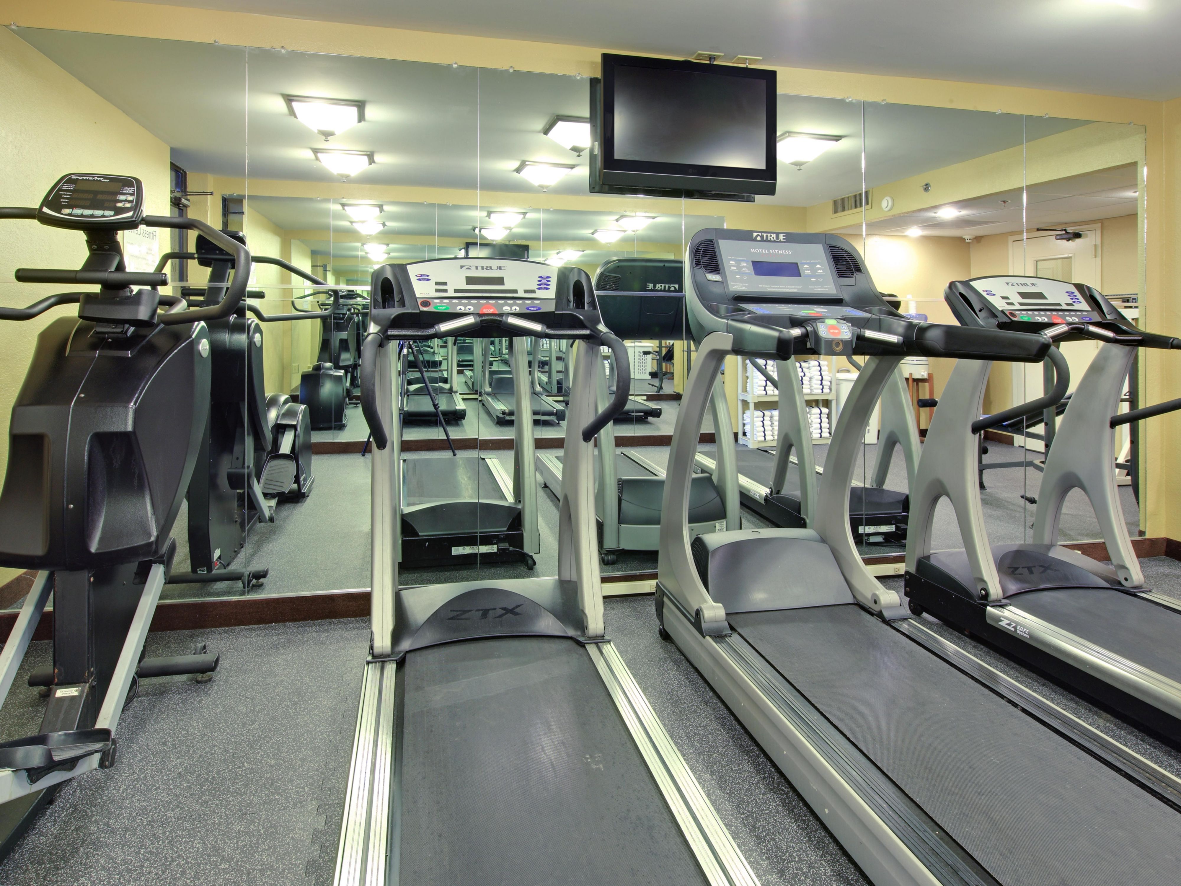 Get your sweat on in our complimentary, fully equipped fitness center- open all day and all night.
