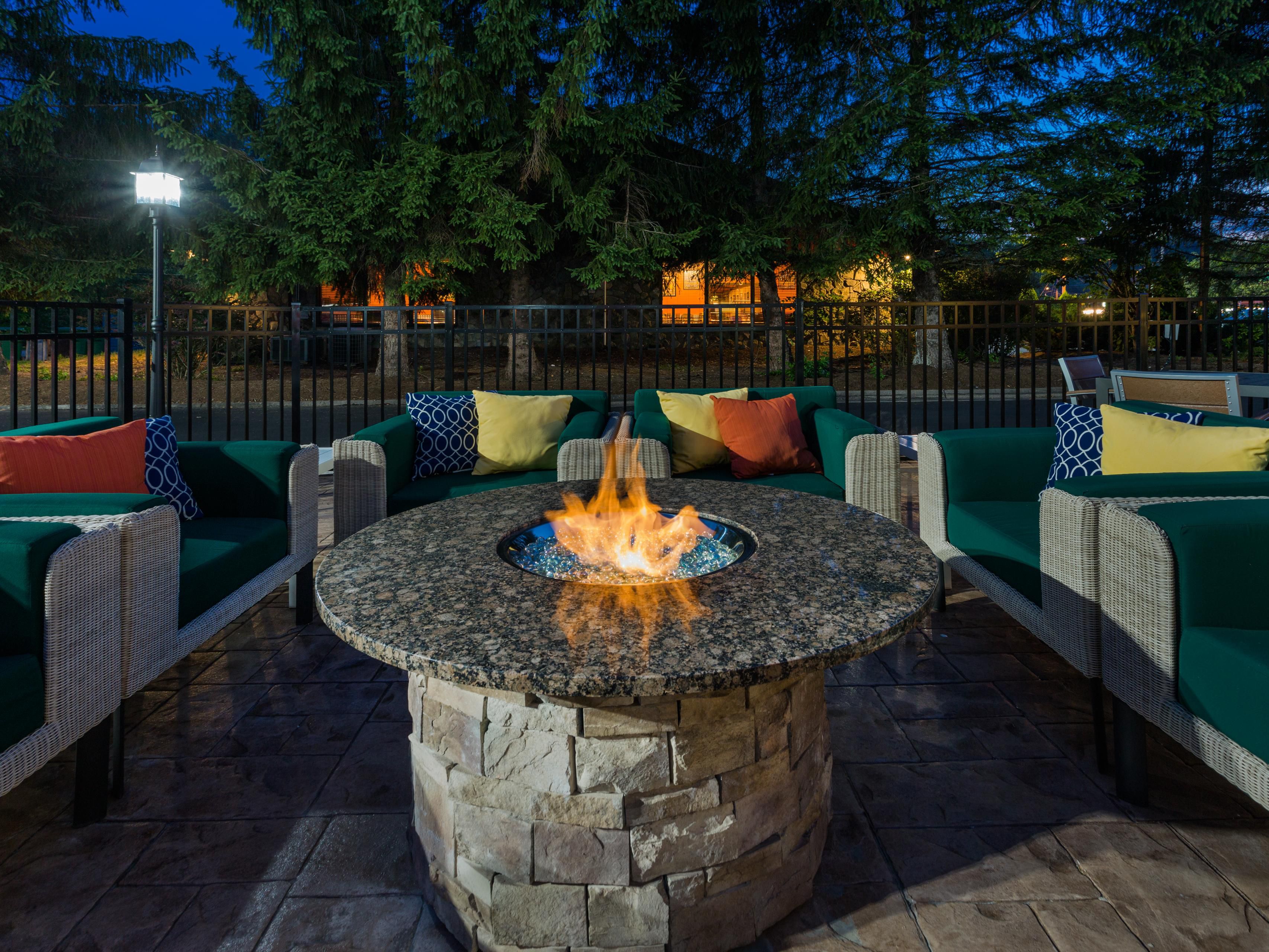 Enjoy your evening relaxing and reminiscing by our fire pit. 