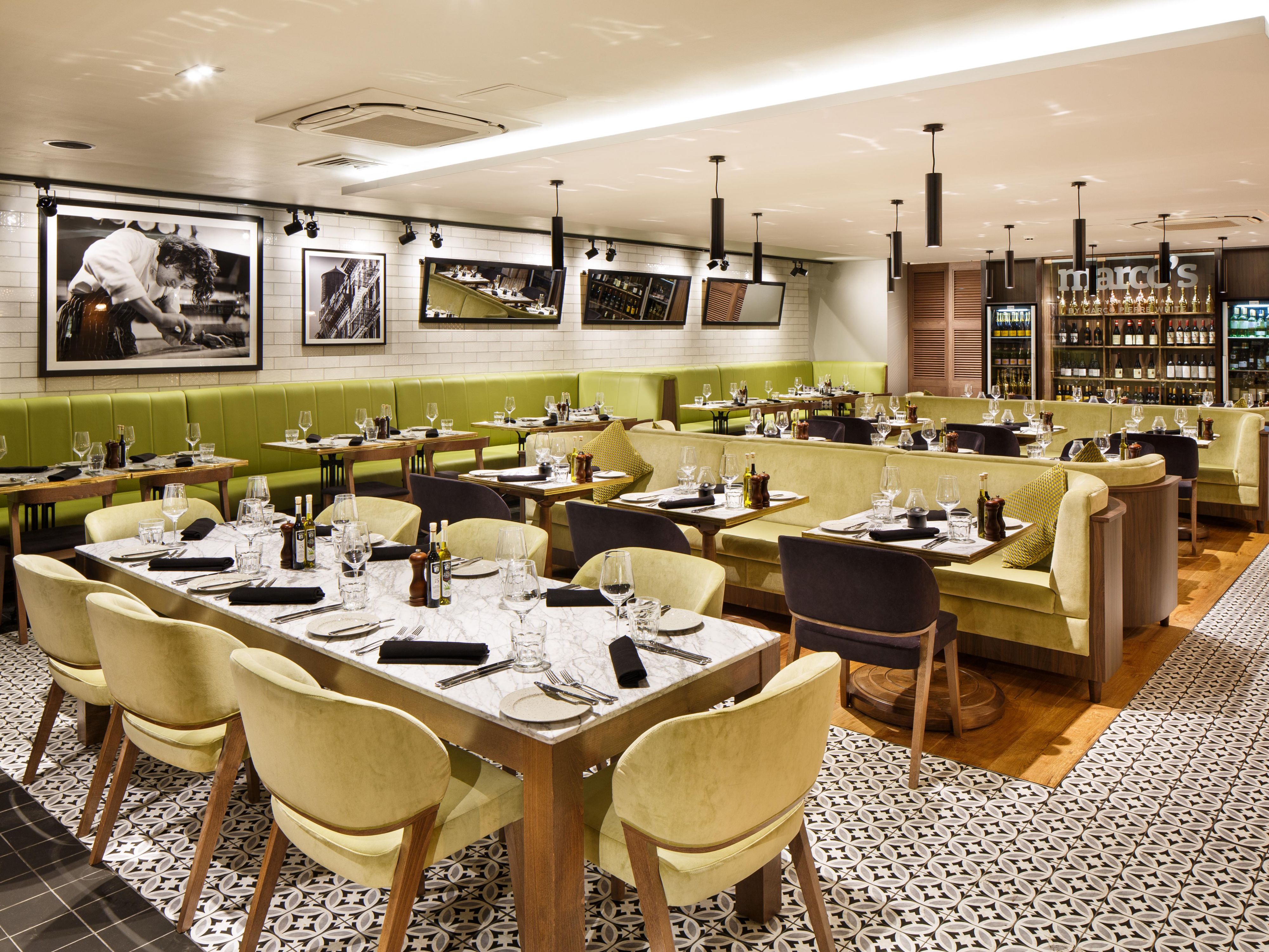 Book a table at Marco’s New York Italian Restaurant, perfect for dinner, light bites or cocktails, all within the comfort of your hotel. 