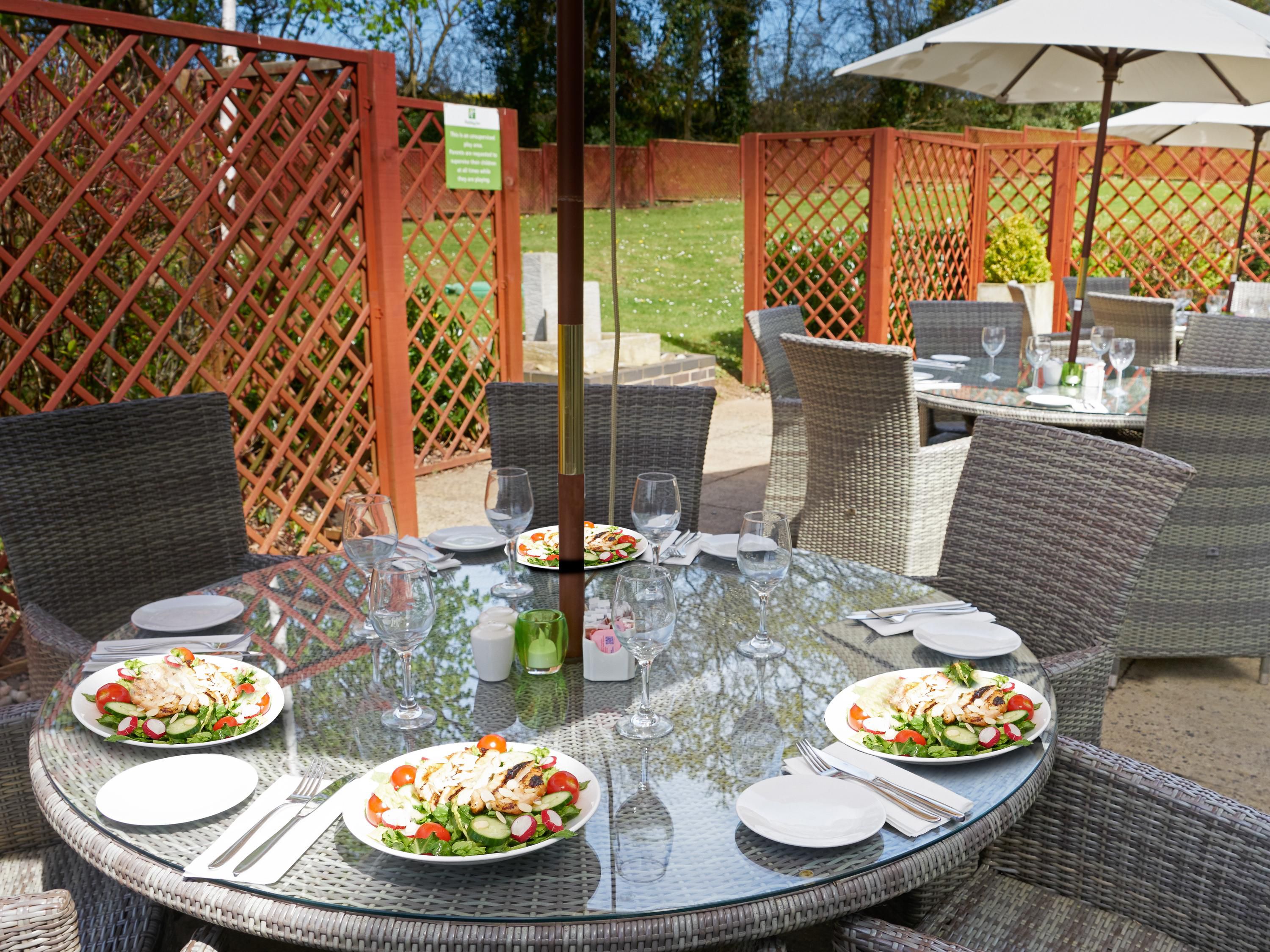 Early flight? Continental breakfast is available from 4am and cooked breakfast from 6.00am. Relax with a drink at the bar or on the Al Fresco terrace overlooking the gardens and the stunning North Somerset countryside. A wide variety of dishes is available from the All Day Dining Menu from 10am to 9.30pm