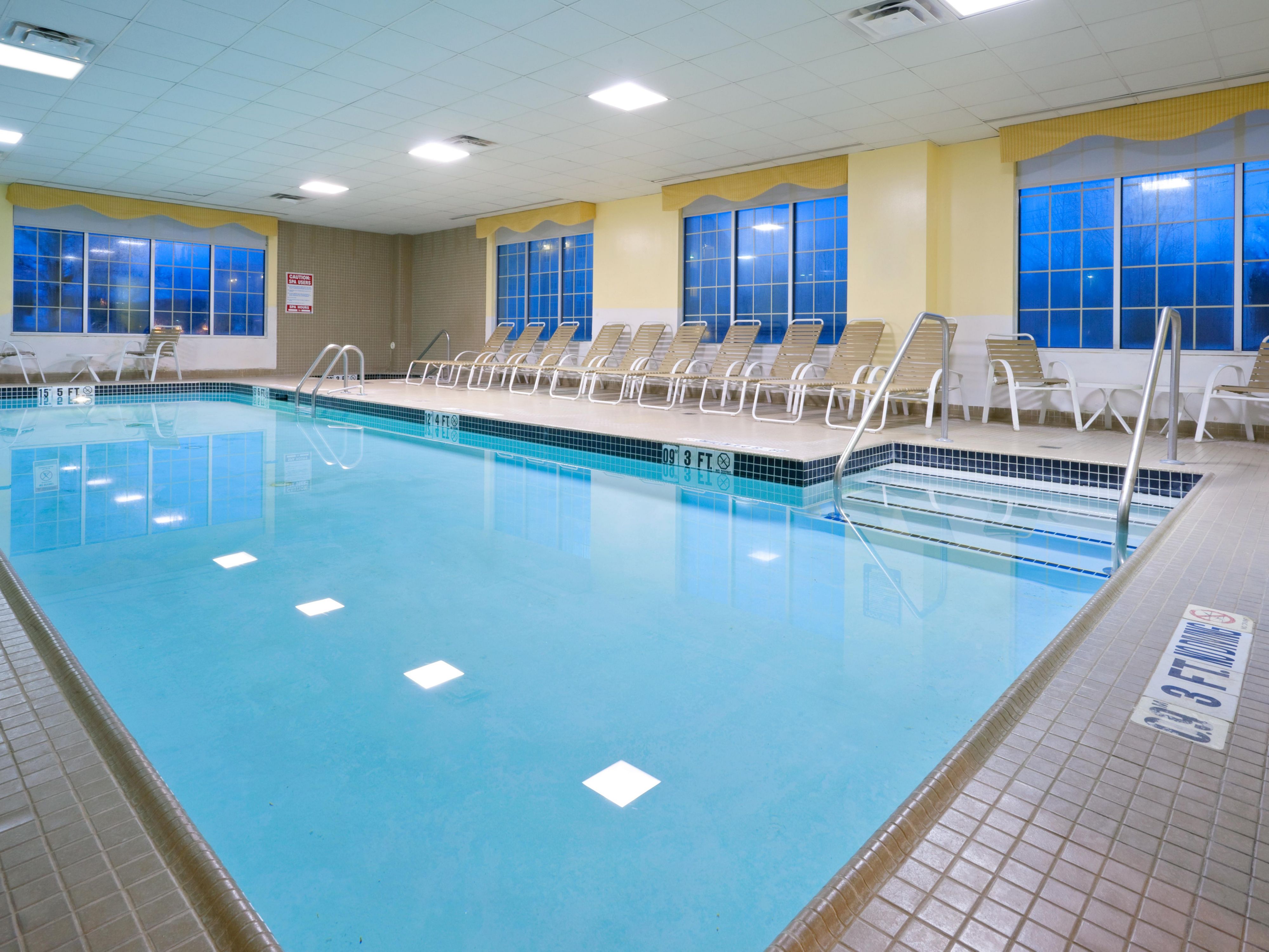 Have a morning or afternoon dip in our heated indoor pool.