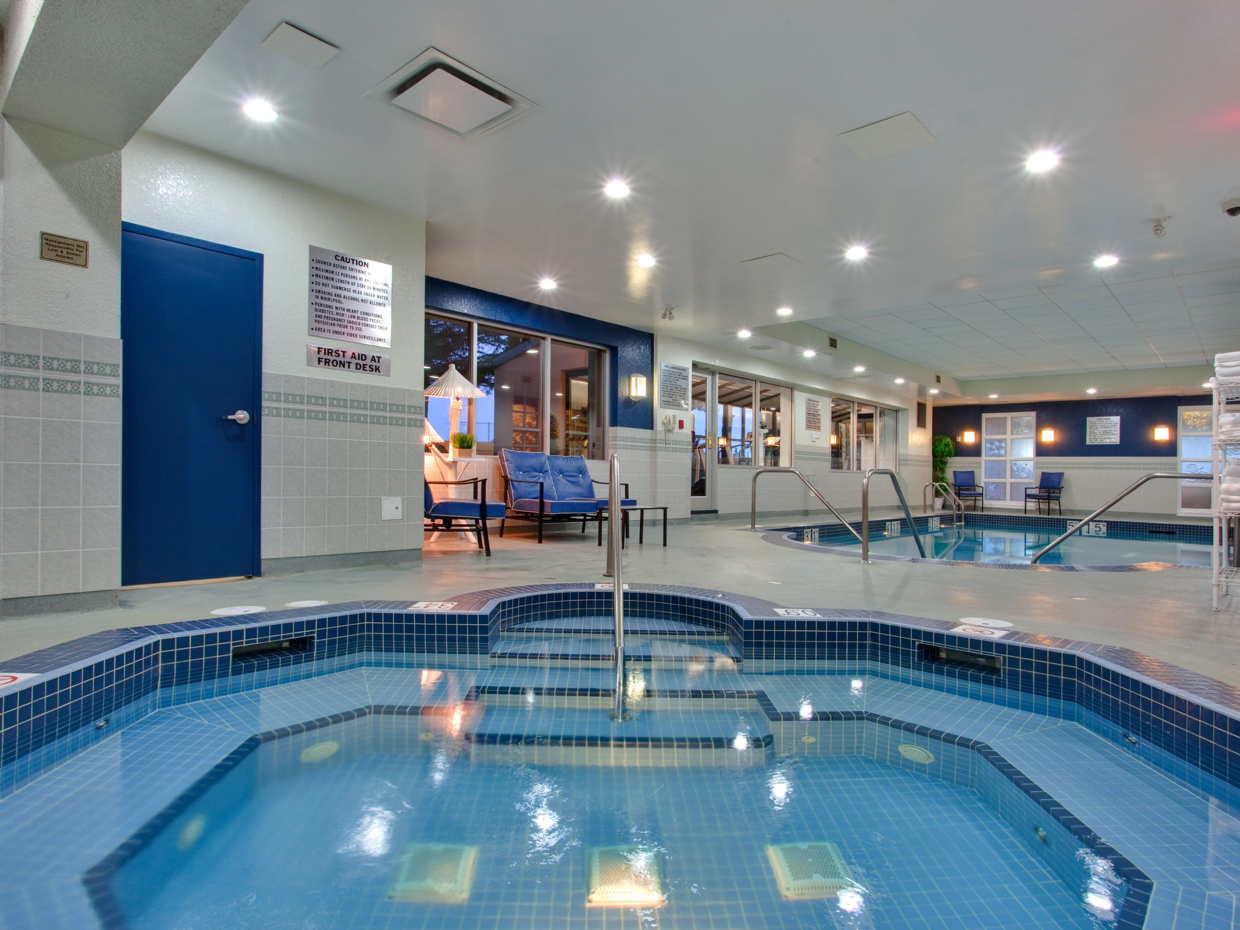 Take a dip in our heated indoor swimming pool or unwind in our hot tub.  Fun awaits for your entire family. 