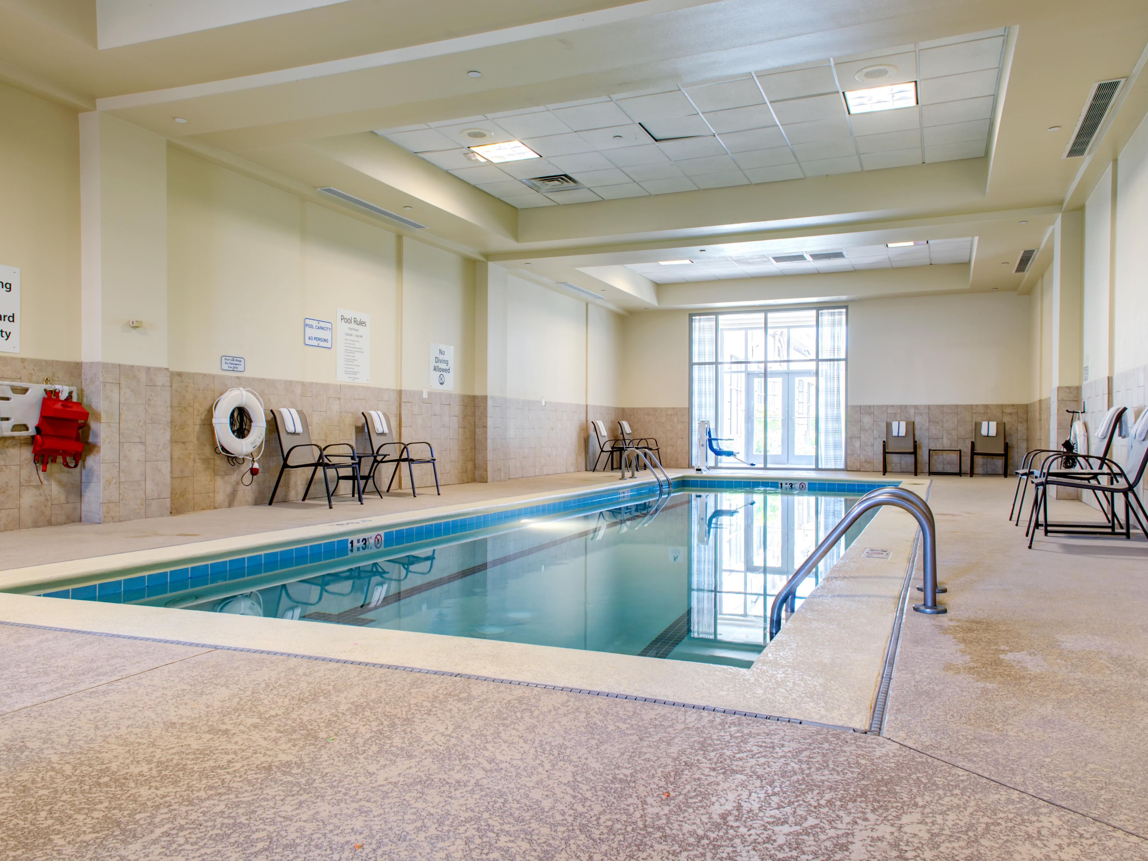 Take a splash in our indoor pool after a long day.