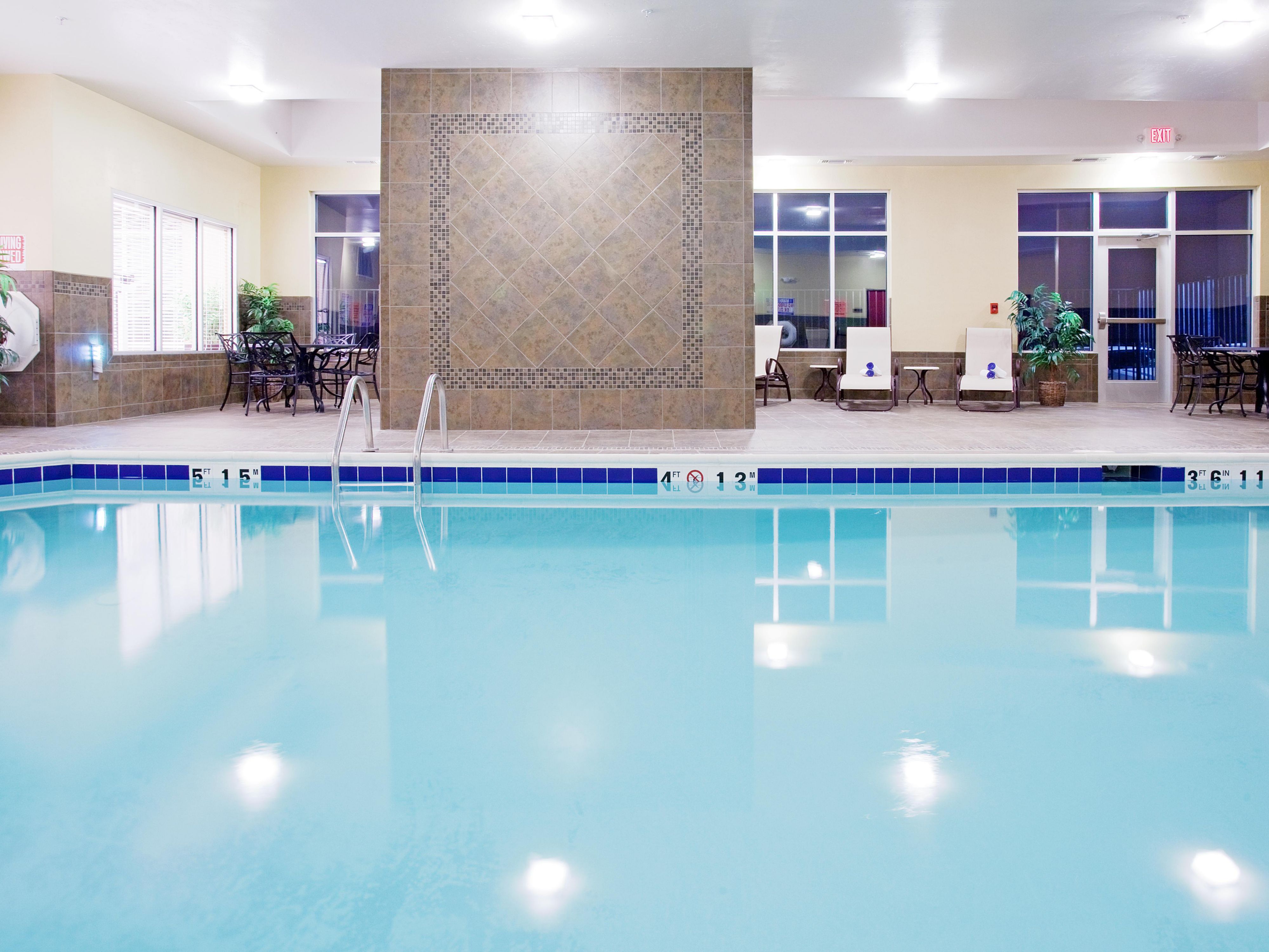 Relax in our Indoor Pool and Hot Tub after exploring Casper