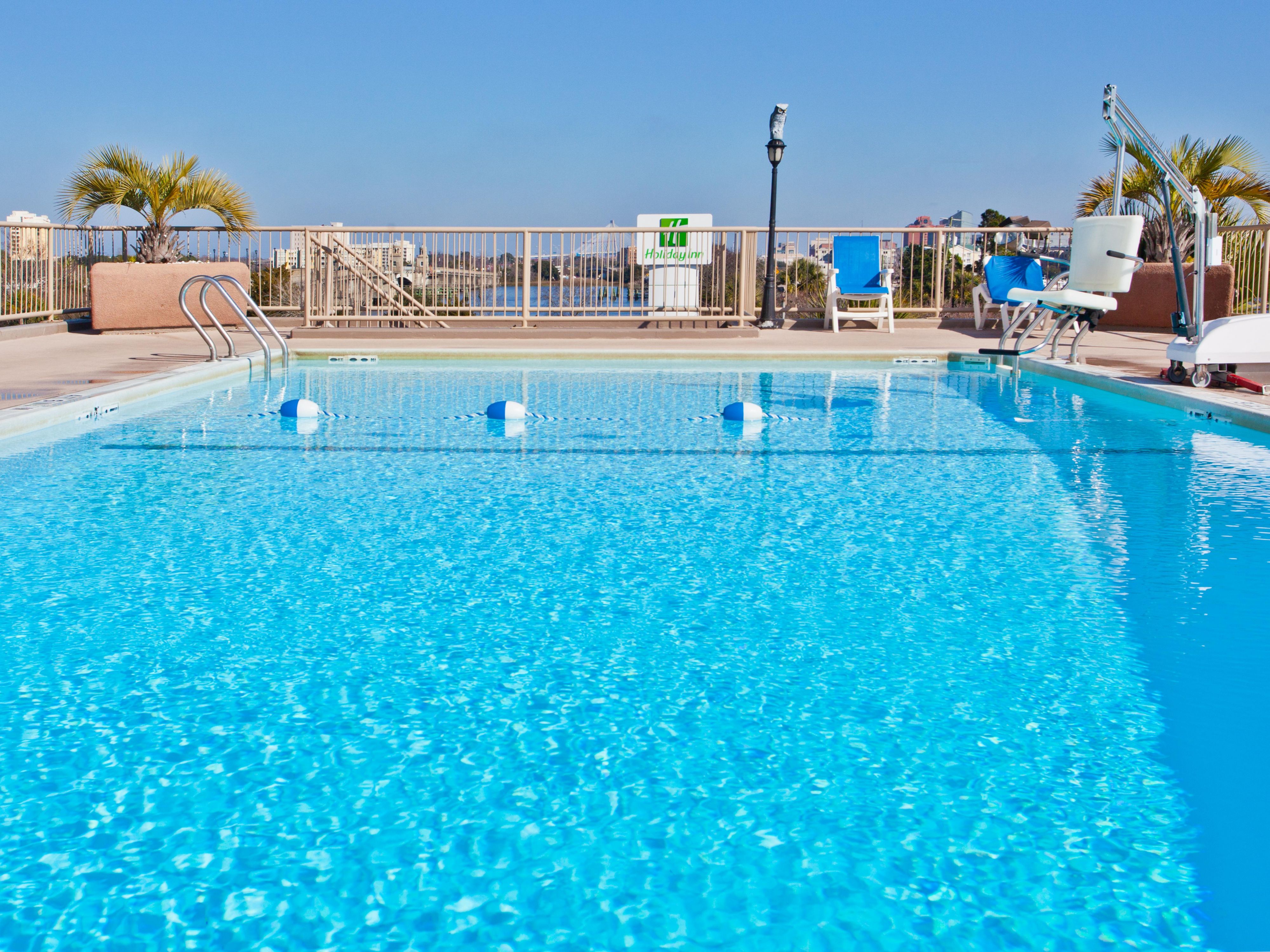 Enjoy amazing views from our pool deck on the third floor. Open for Season April 1st. 