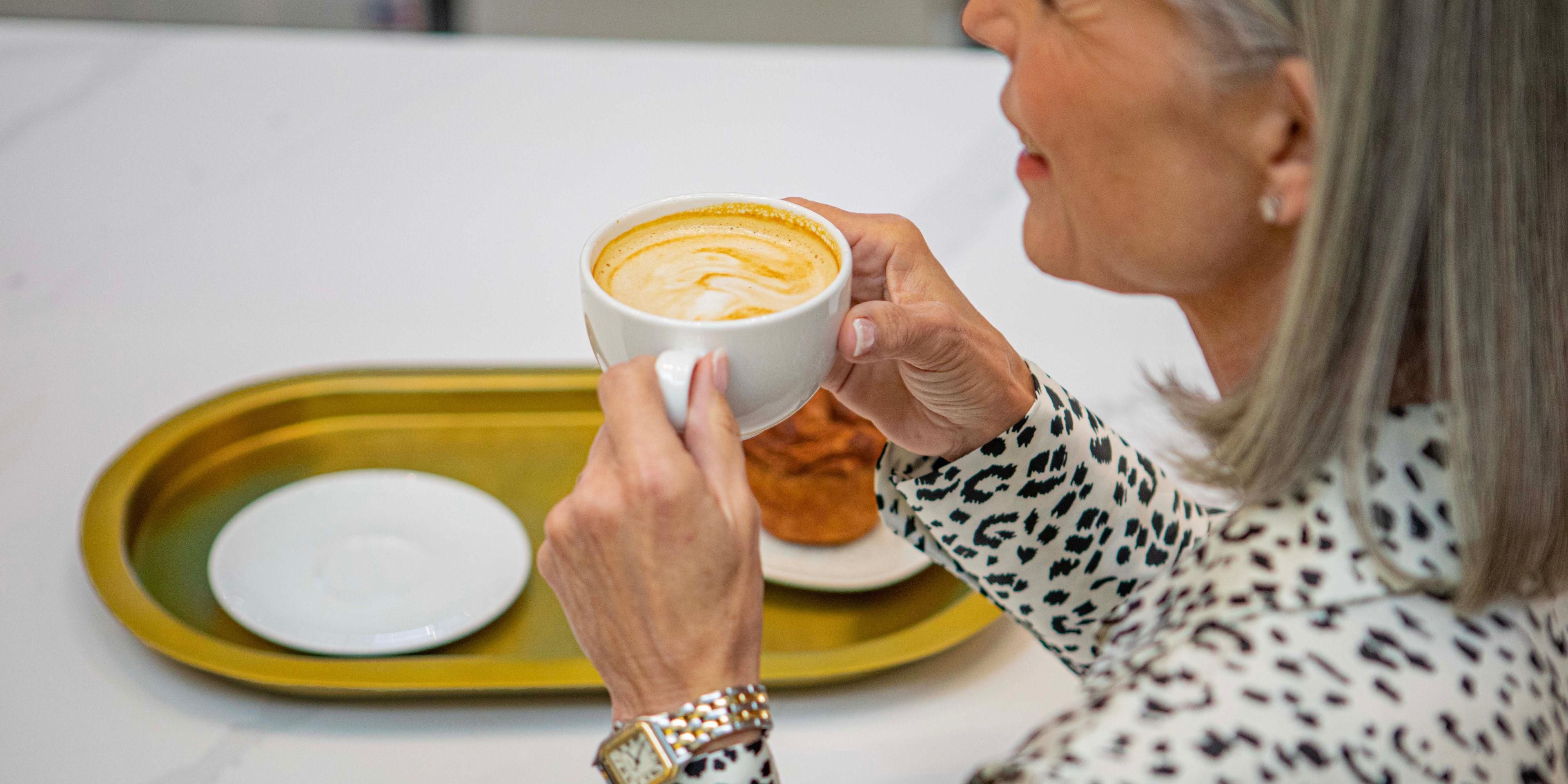 Barista coffee and fresh pastries at Riverbend Market