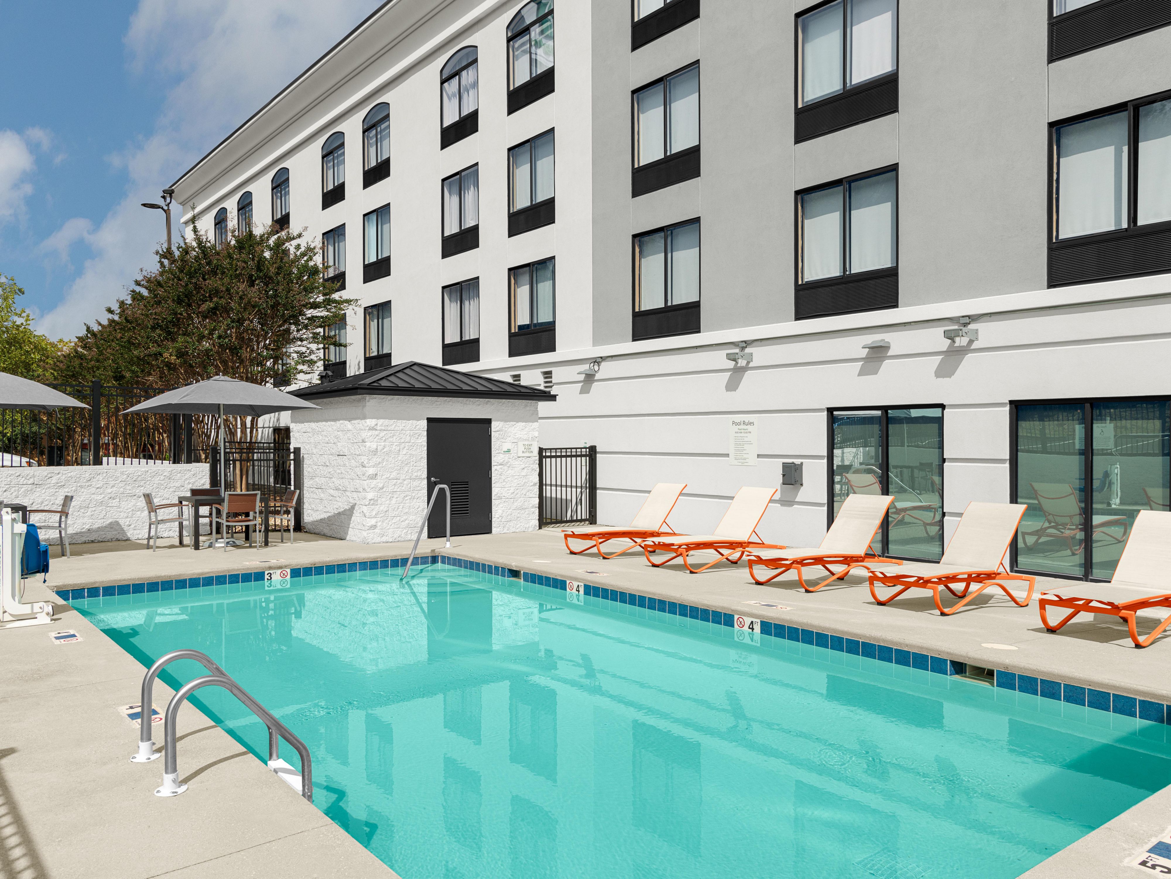 After a busy day of travel or out visiting Cleveland, return to our inviting outdoor pool!  Kick back and relax in a lounge chair overlooking the crystal blue water and take a dip to refresh.  