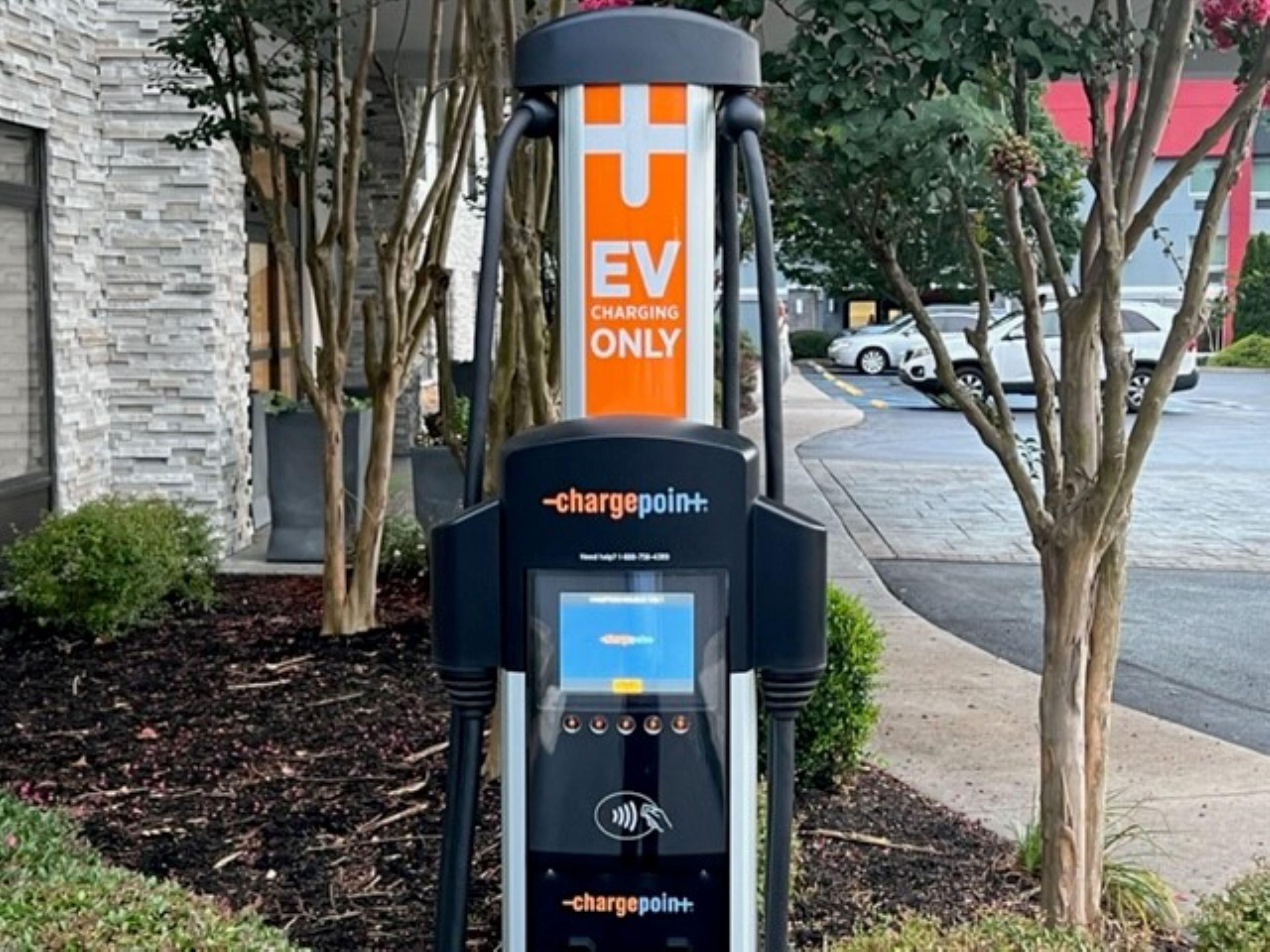 You’ll never have to worry about running out of juice for your car!  Look out for our ChargePoint machines located right in our parking lot.  