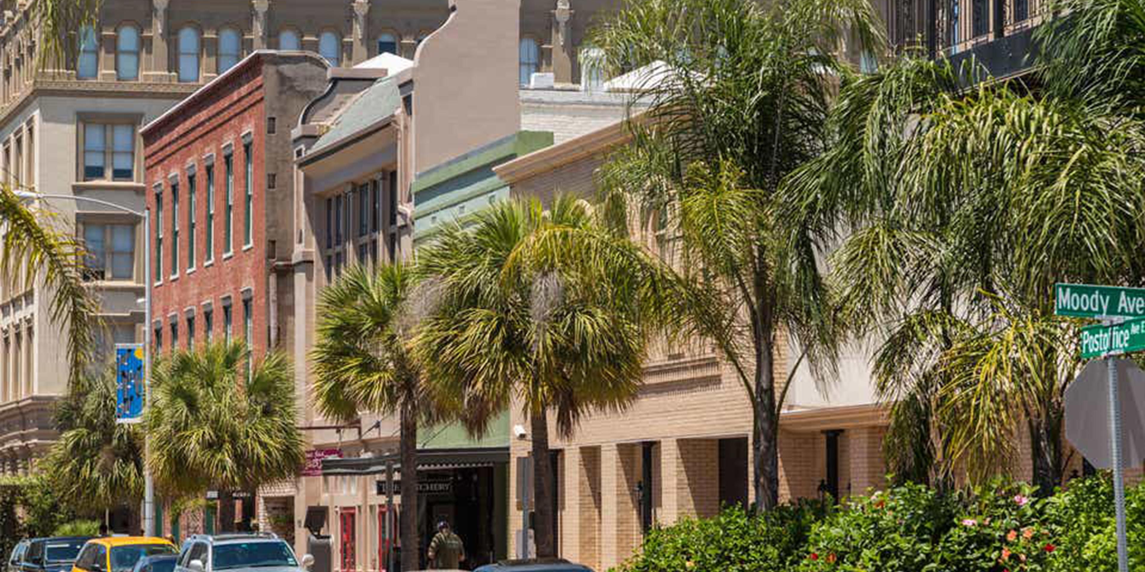 Historic Galveston buildings.