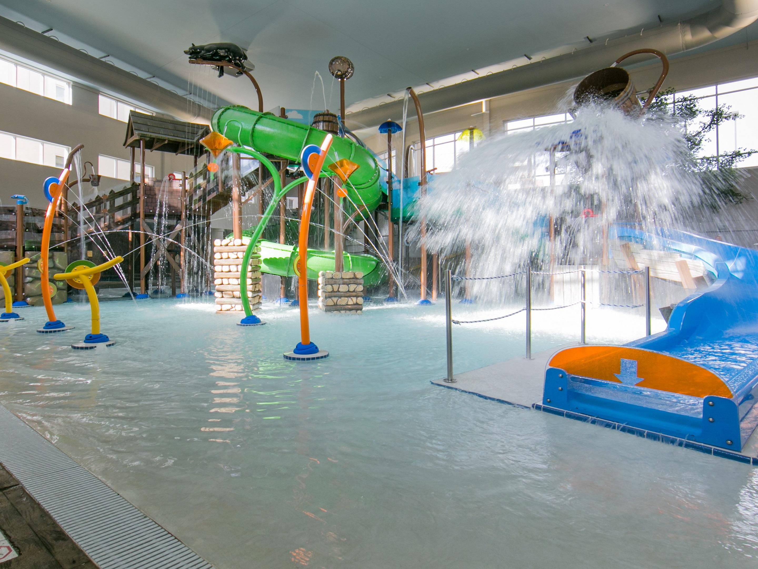 Atención: este es el único lugar en el que los niños querrán pasar cada minuto de sus vacaciones. ¡Y no los culpamos! Con toboganes de agua serpenteantes y chorros de agua en abundancia, tampoco querríamos irnos de Splash Hollow.