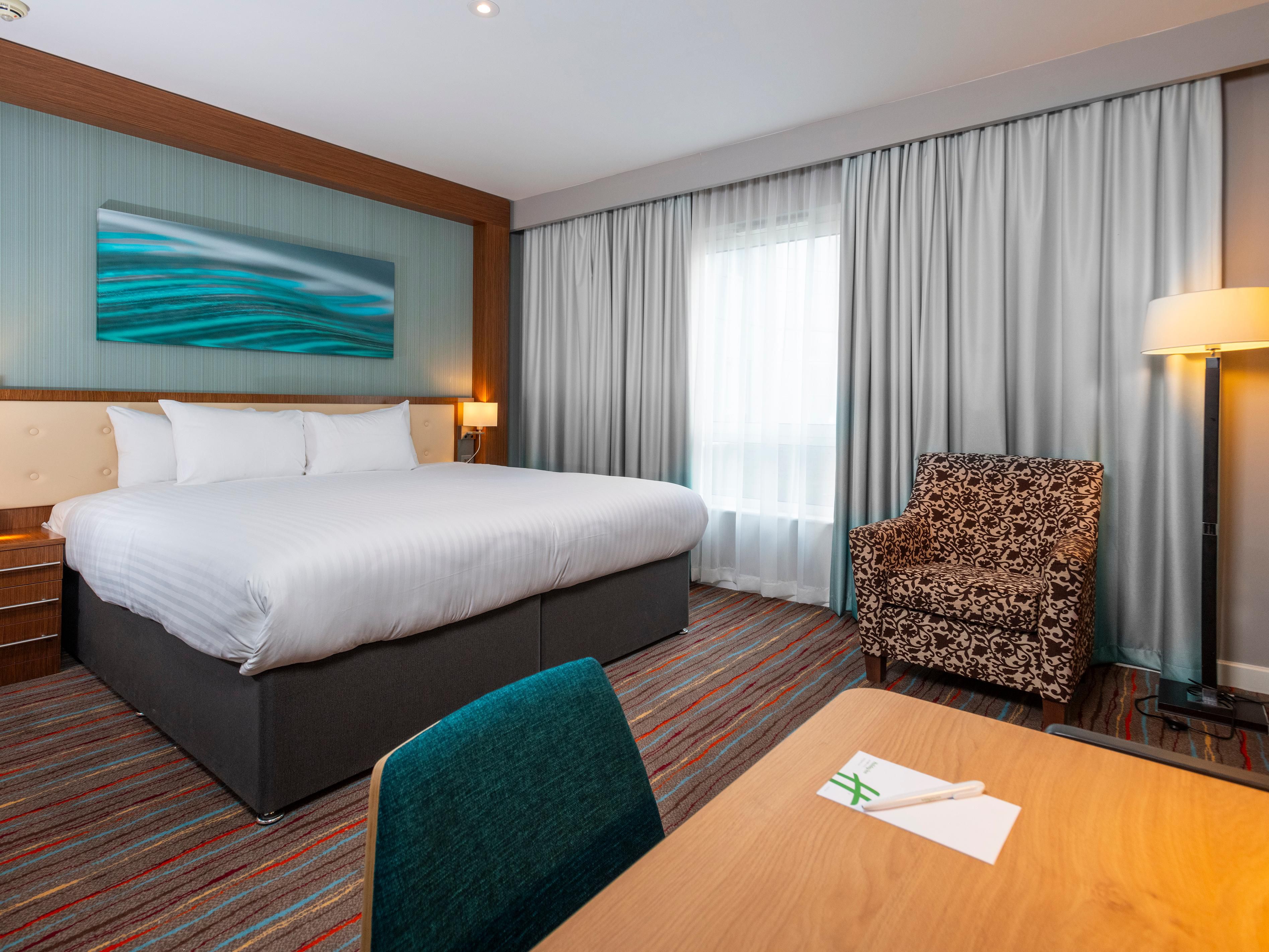 Sweet dreams! Drift off in a spacious King bed.