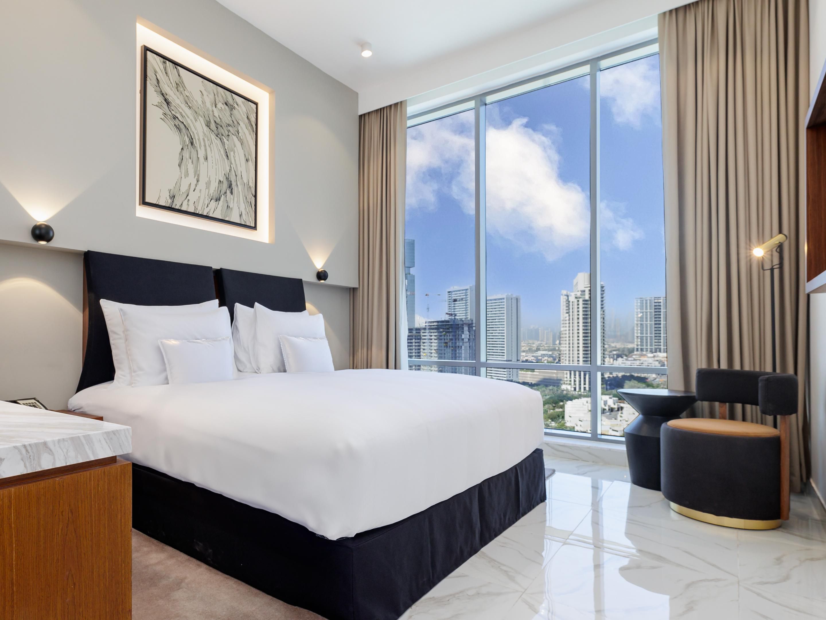 Unwind in style with a choice of spacious King or Twin Rooms, or opt for our interconnected options ideal for families. Each room is designed as a peaceful retreat, blending modern comfort with thoughtful touches to ensure a relaxing stay for business or leisure in the heart of JVC.