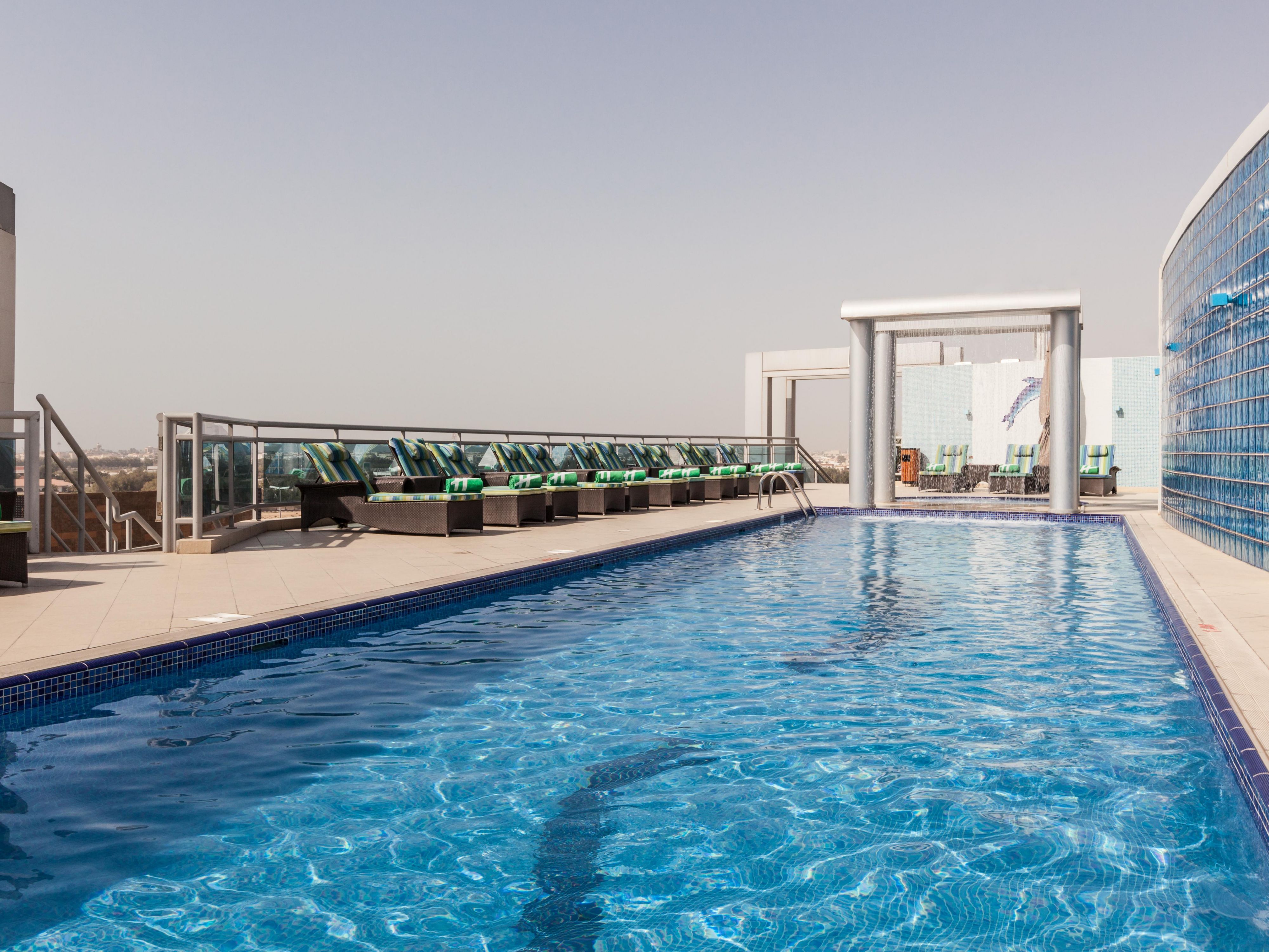 Enjoy the view of Panoramic Skyline of Jumeirah Beach whilst taking a dip in our Swimming pool.