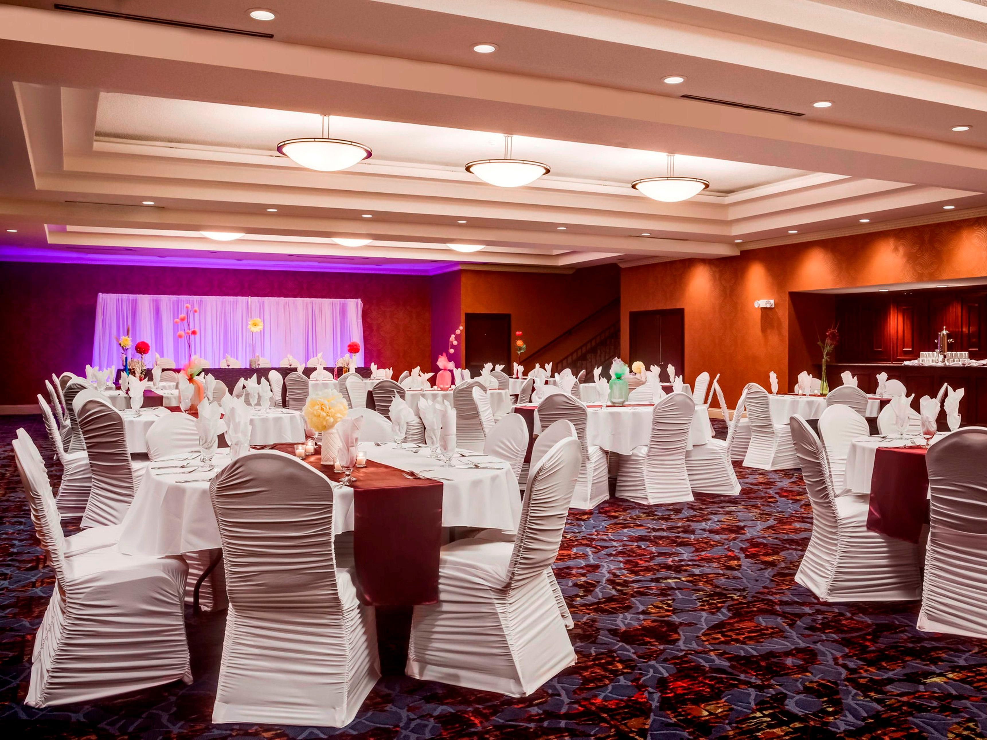 Let our Catering and Events team help you plan the wedding and reception of your dreams.  With over 9,000 square feet of event space inside our hotel, we can customize something just for you.  Contact Bobbie at 563-239-5187, and let us show you events made simple.  